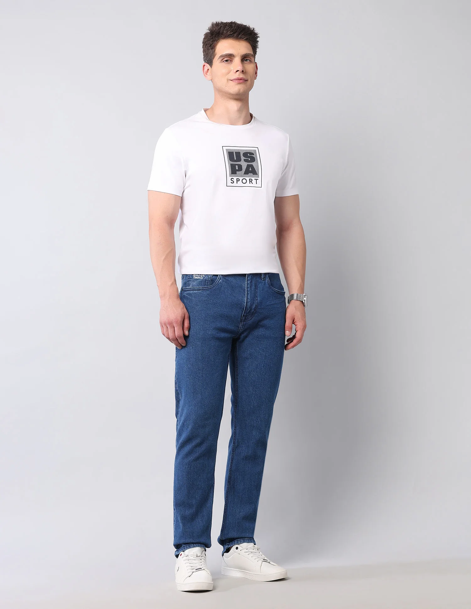 Harold Slim Straight Fit Blue Jeans - Image 3