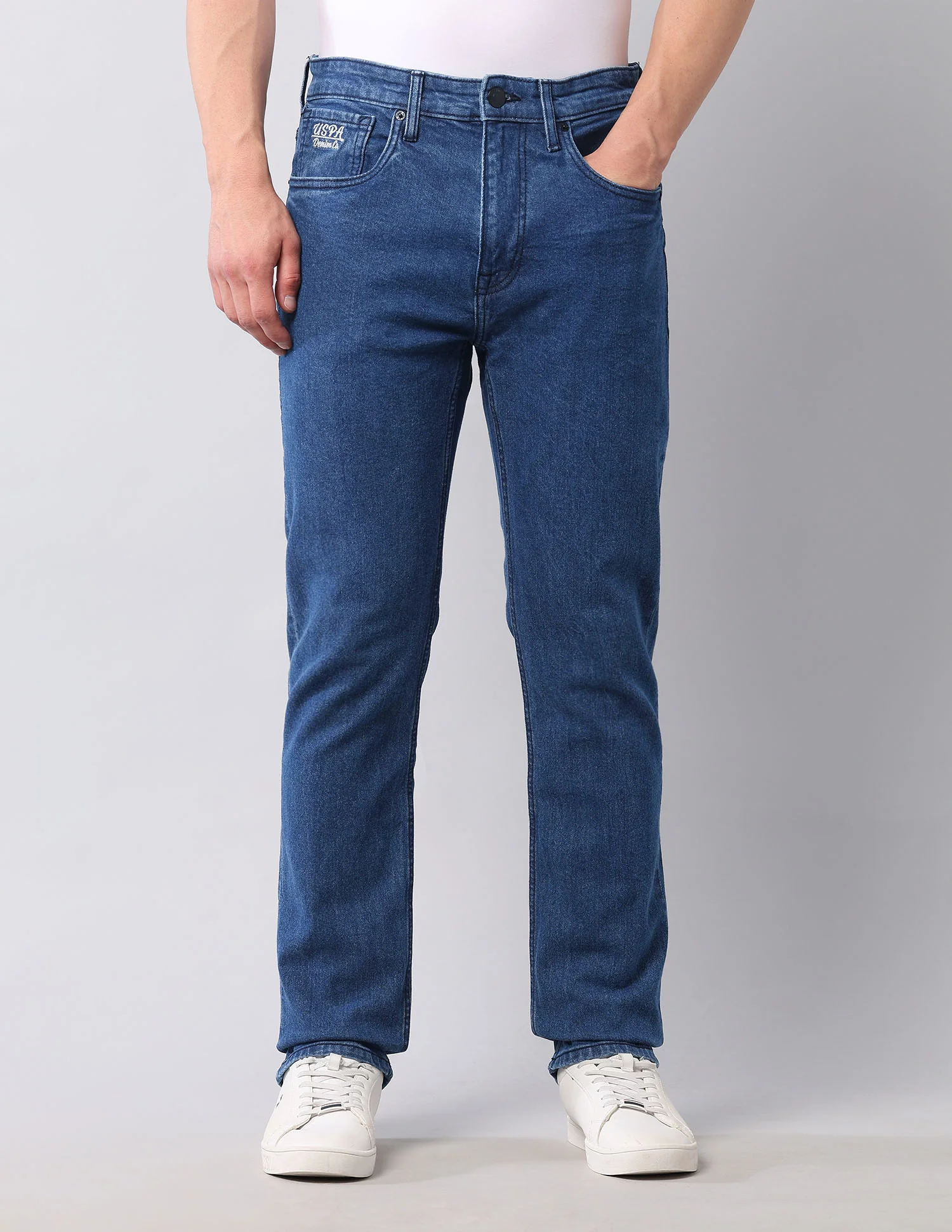 Harold Slim Straight Fit Blue Jeans - Image 6