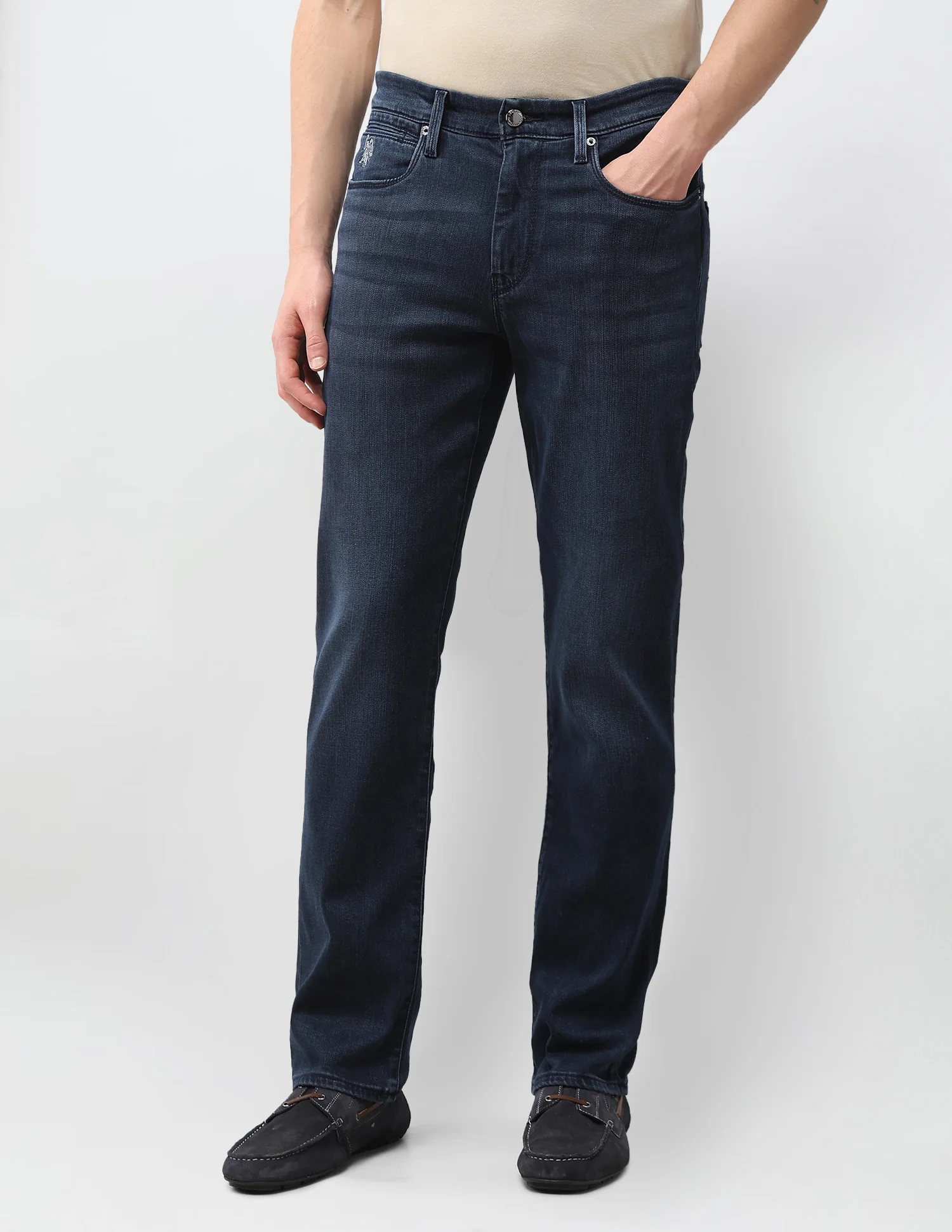 Harold Slim Straight Fit Blue Jeans - Image 6
