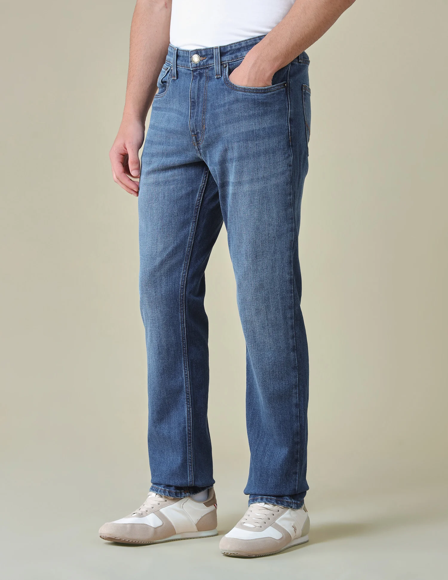 Harold Slim Straight Fit Blue Jeans - Image 4