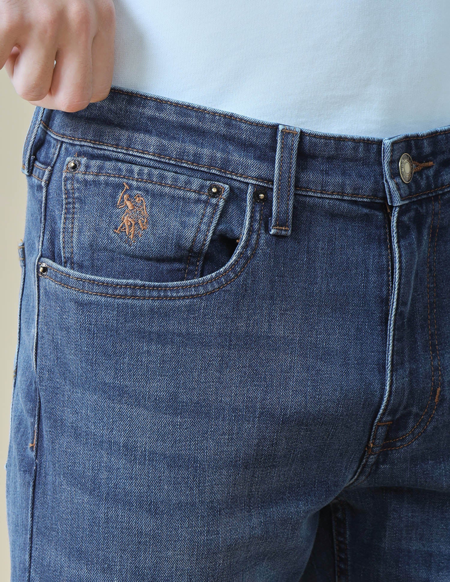 Harold Slim Straight Fit Blue Jeans - Image 7