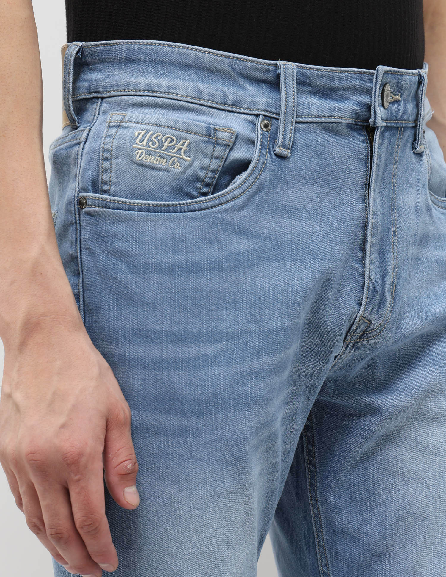Harold Slim Straight Fit Blue Jeans - Image 7