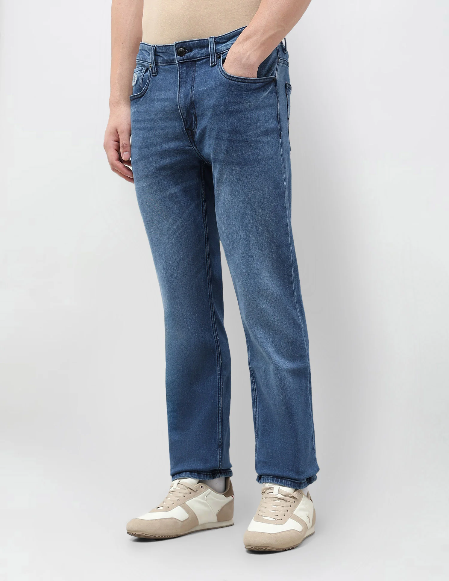 Harold Slim Straight Fit Blue Jeans - Image 4