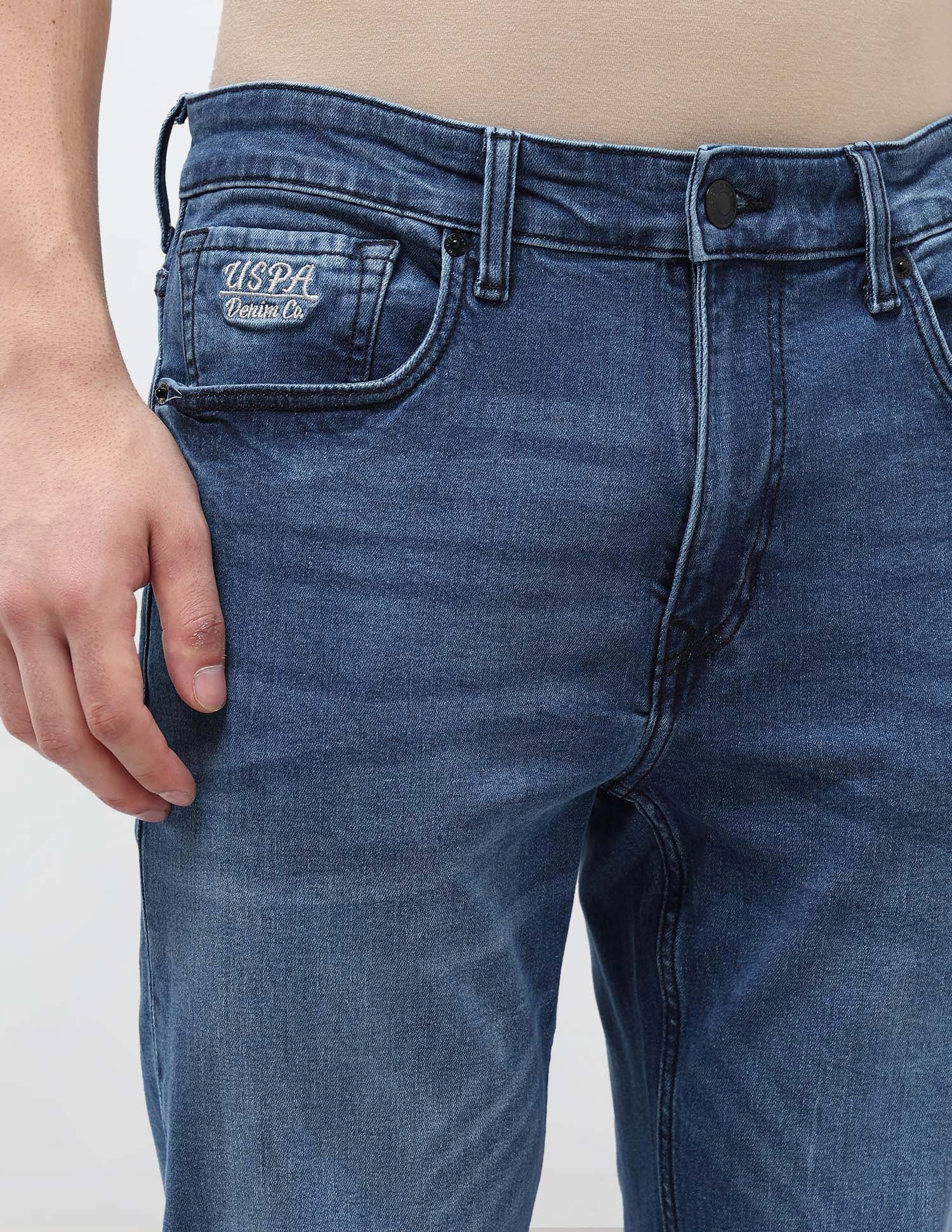 Harold Slim Straight Fit Blue Jeans - Image 7