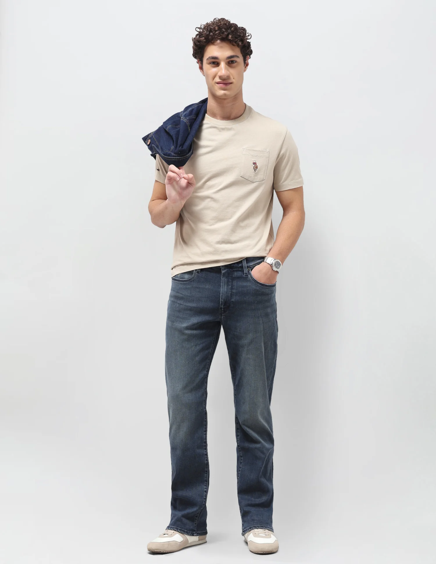 Harold Slim Straight Fit Blue Jeans - Image 3