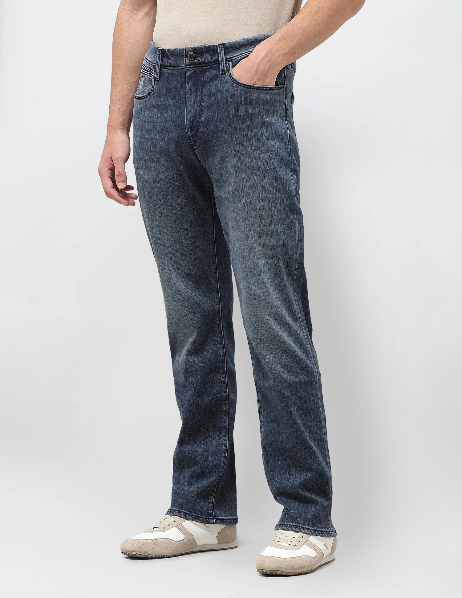 Harold Slim Straight Fit Blue Jeans - Image 4
