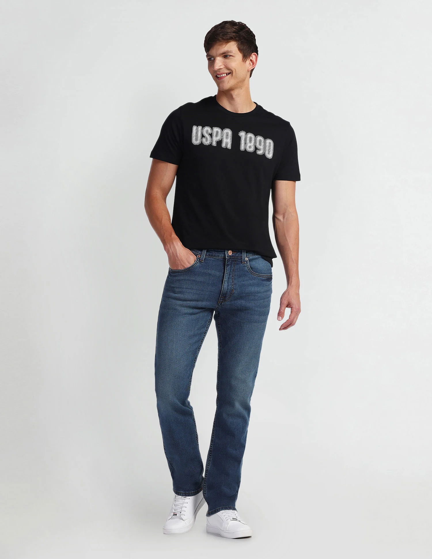 Harold Slim Straight Fit Blue Jeans - Image 3