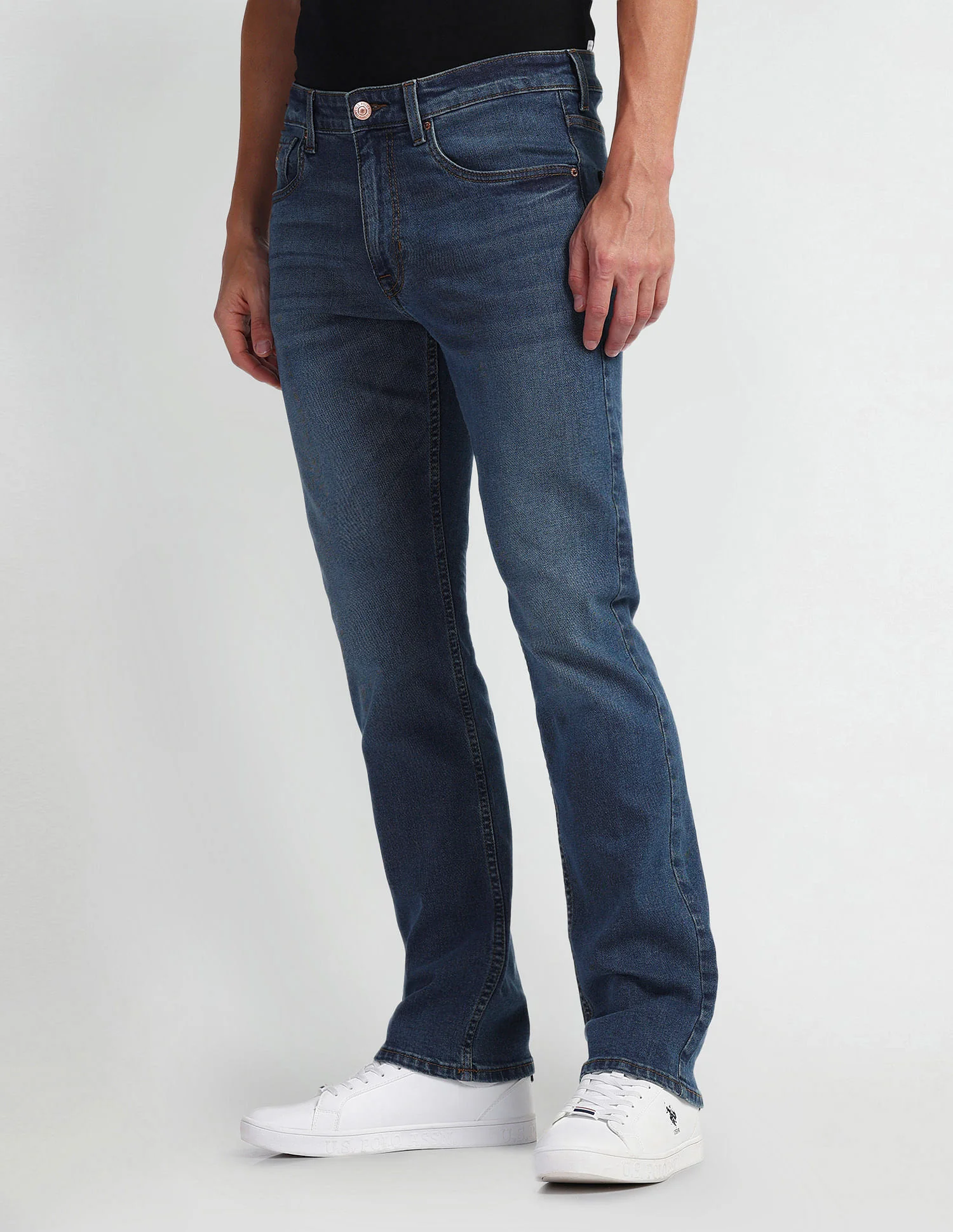 Harold Slim Straight Fit Blue Jeans - Image 4
