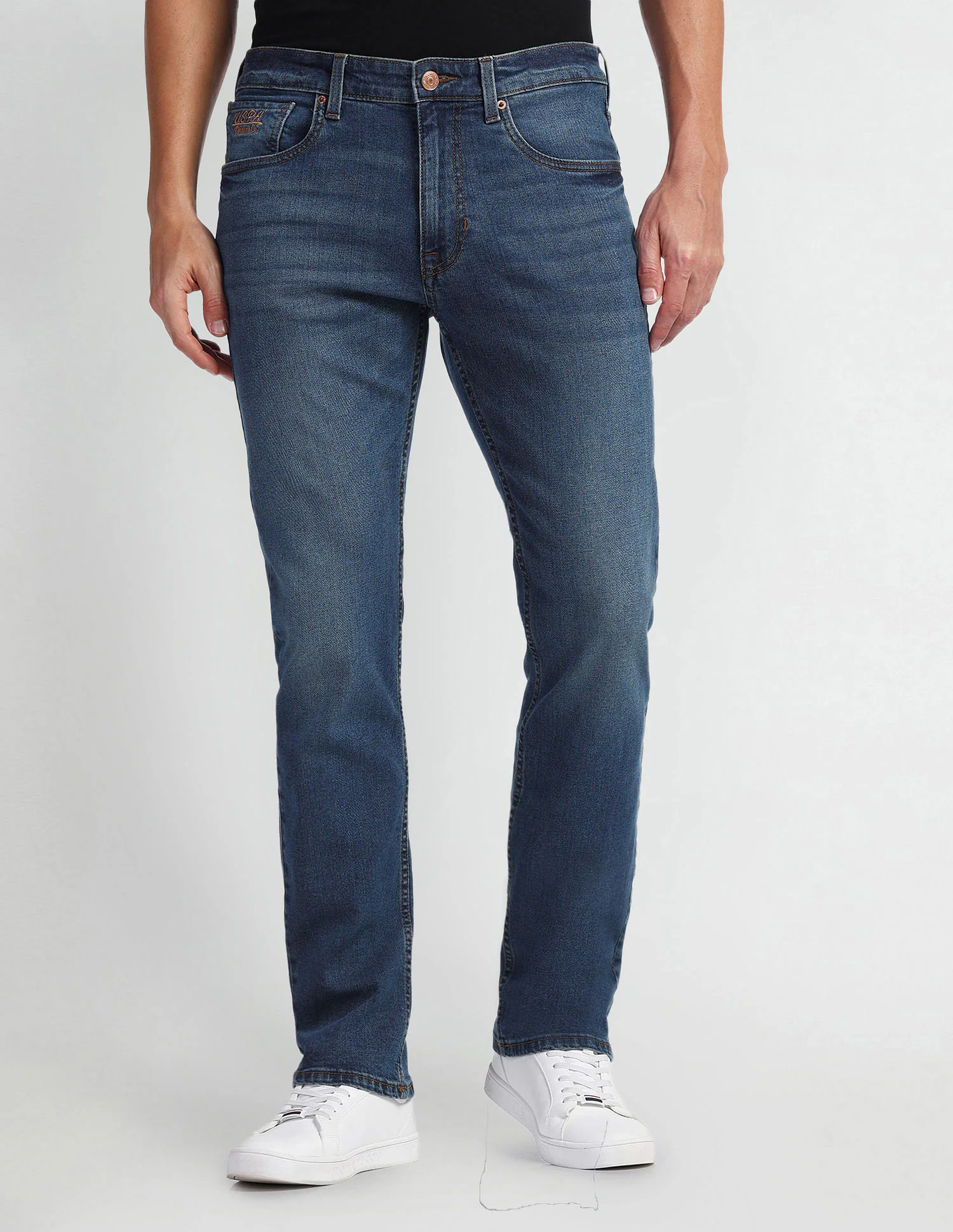 Harold Slim Straight Fit Blue Jeans - Image 6