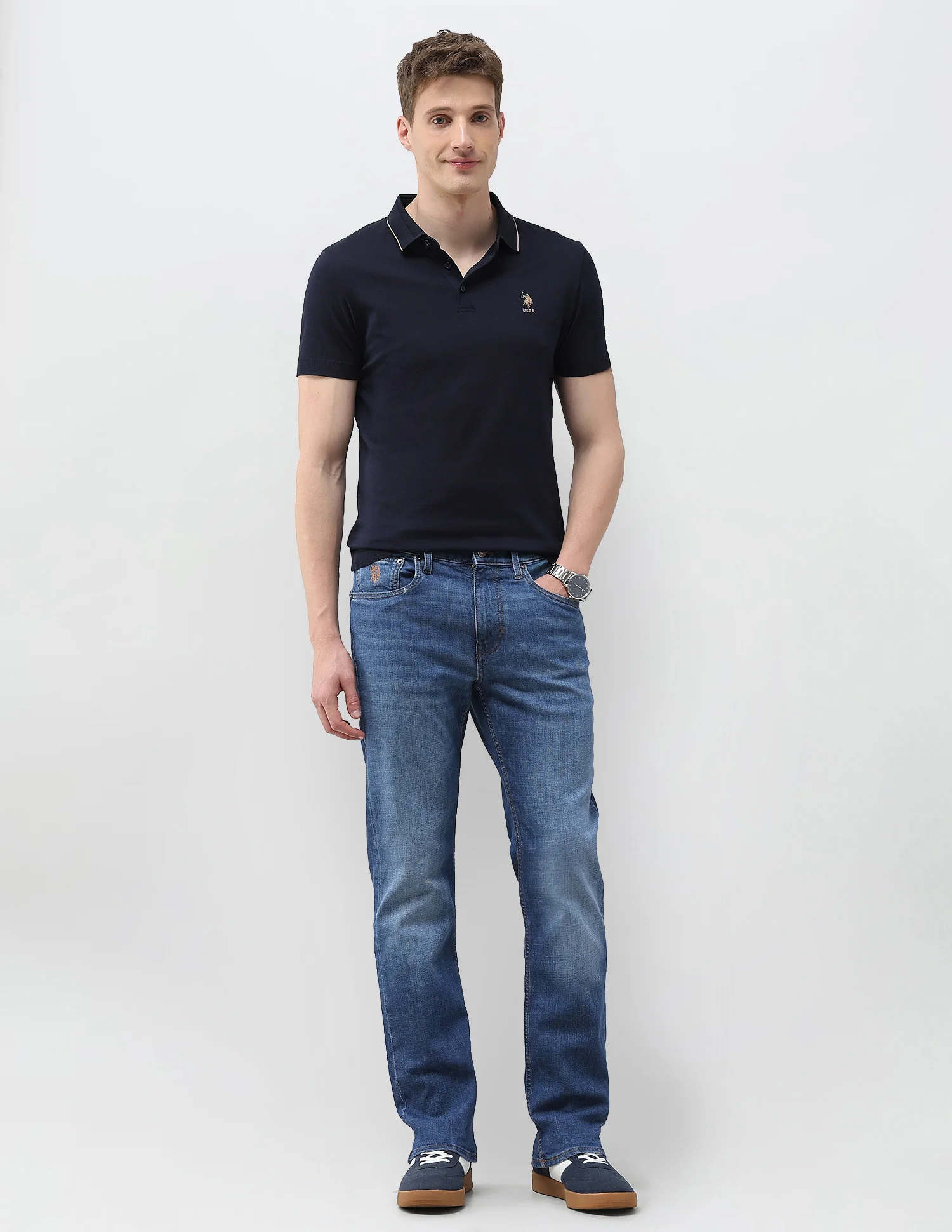 Harold Slim Straight Fit Blue Jeans - Image 3