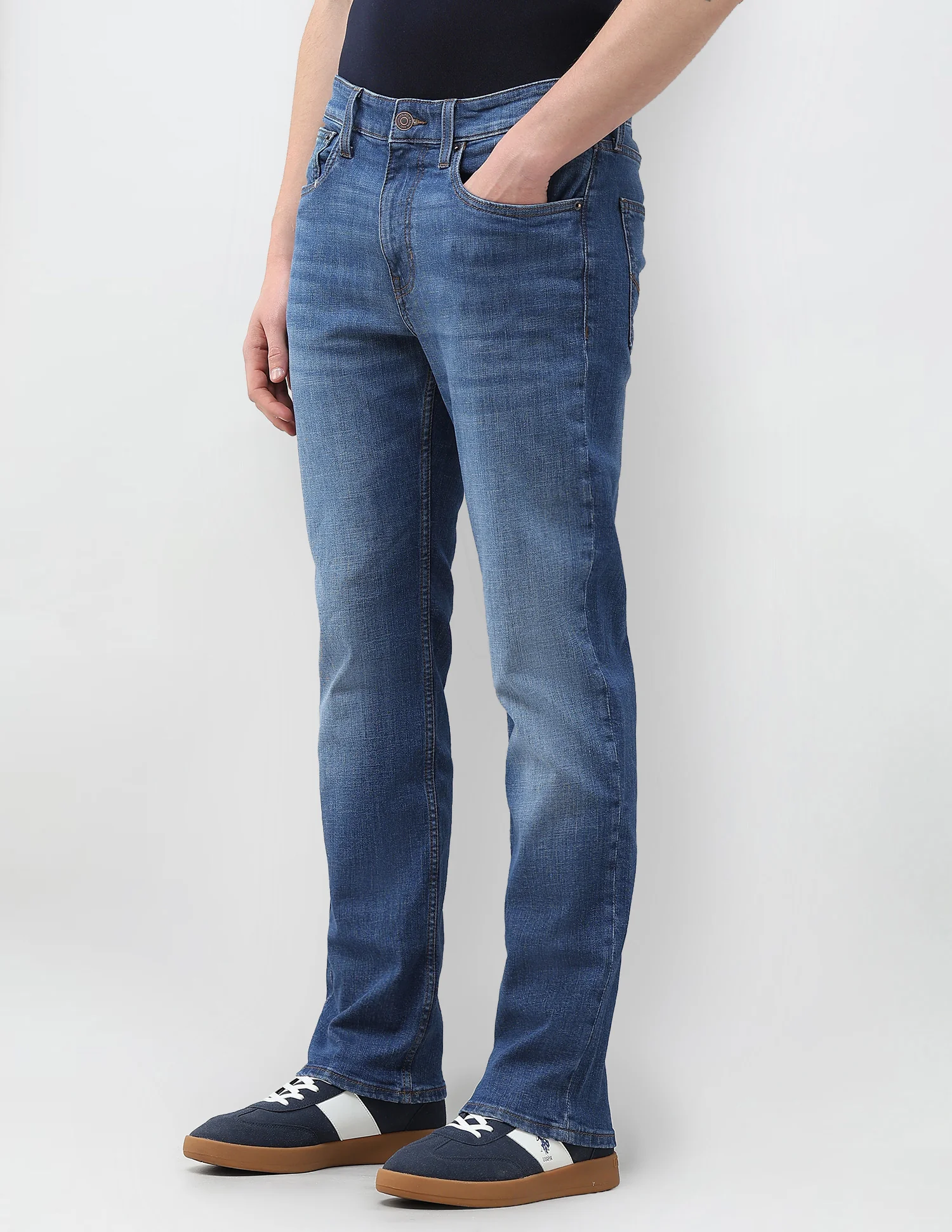 Harold Slim Straight Fit Blue Jeans - Image 4