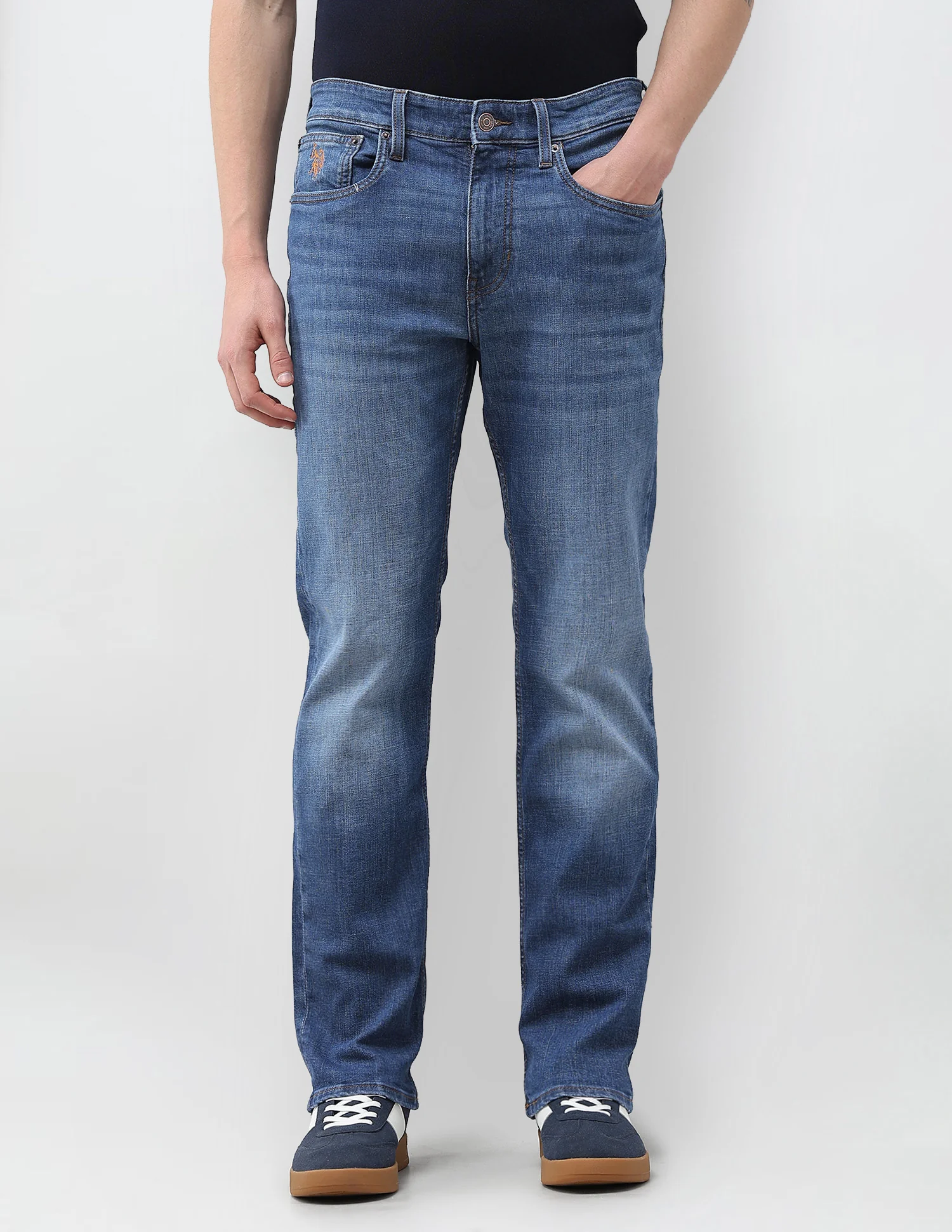 Harold Slim Straight Fit Blue Jeans - Image 6