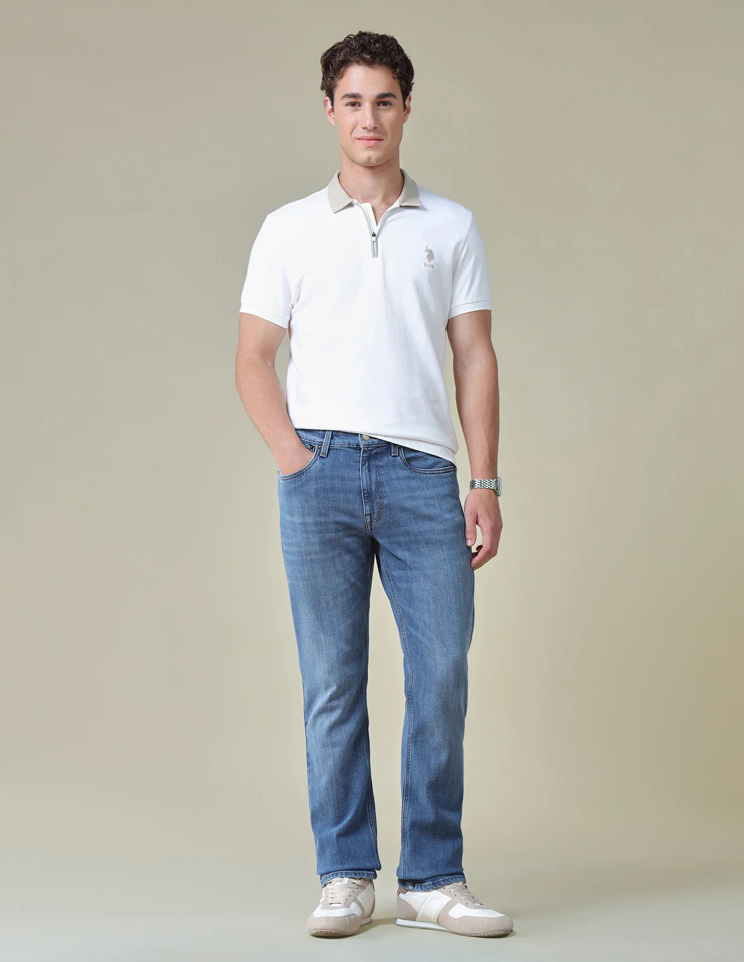 Harold Slim Straight Fit Blue Jeans - Image 3