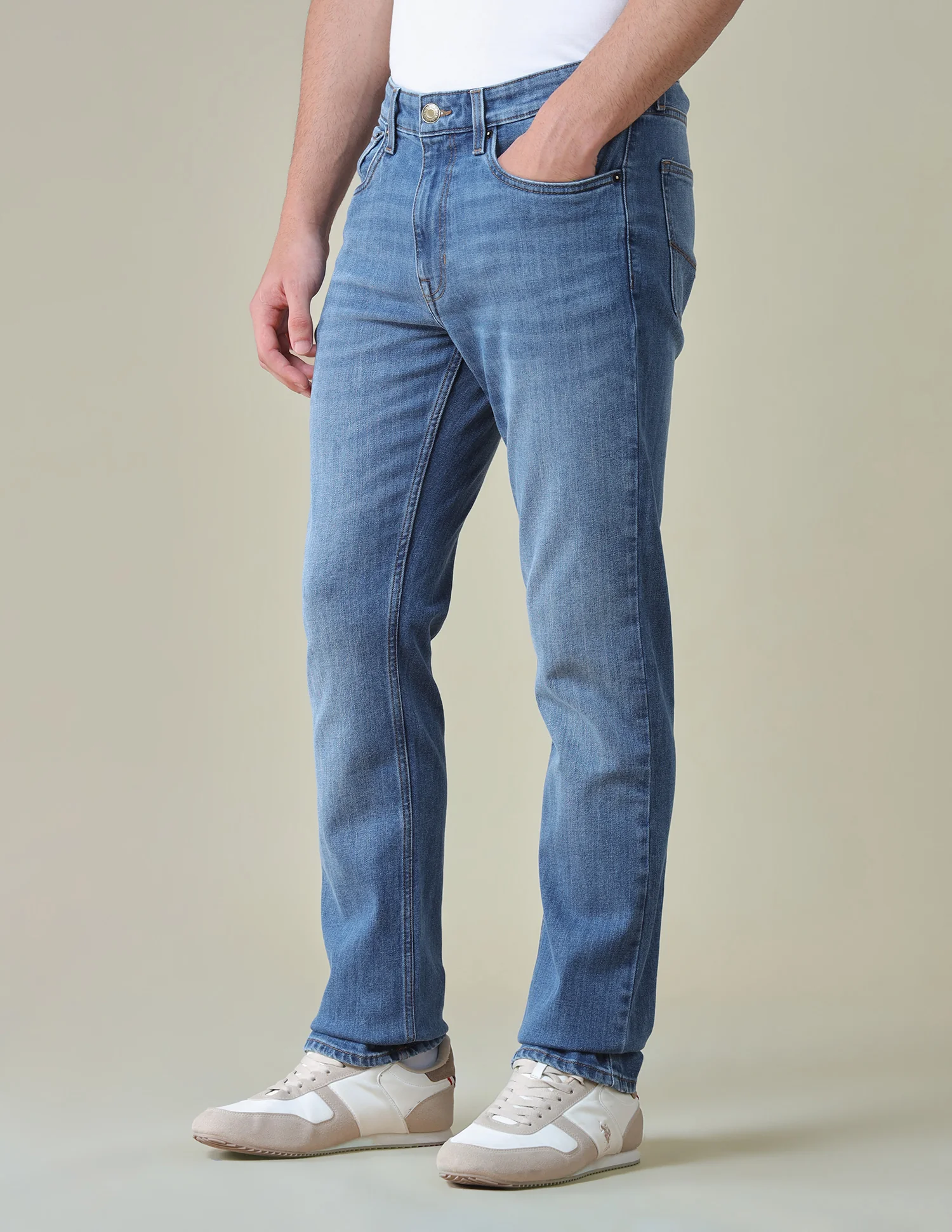 Harold Slim Straight Fit Blue Jeans - Image 4