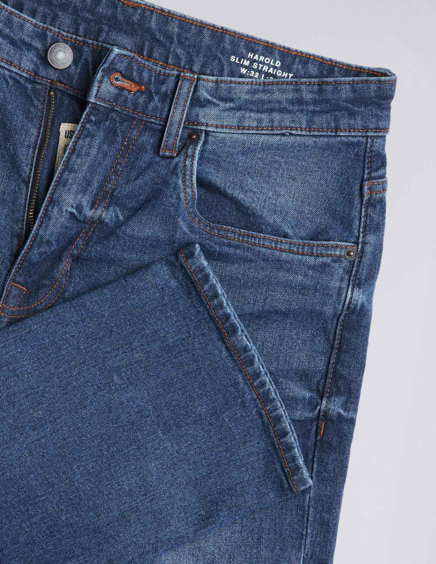 Harold Slim Straight Fit Blue Jeans - Image 2