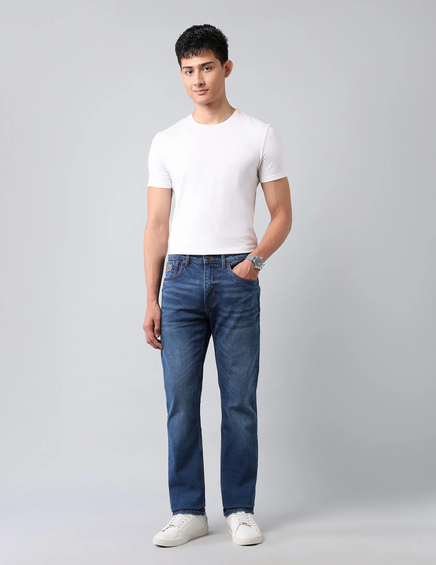 Harold Slim Straight Fit Blue Jeans - Image 3