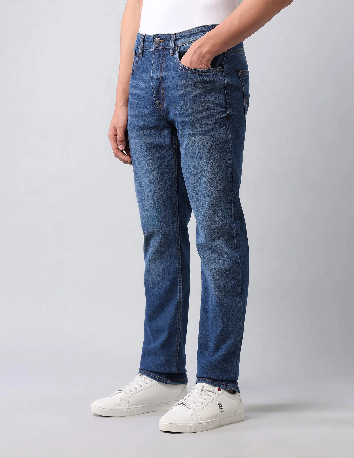 Harold Slim Straight Fit Blue Jeans - Image 4