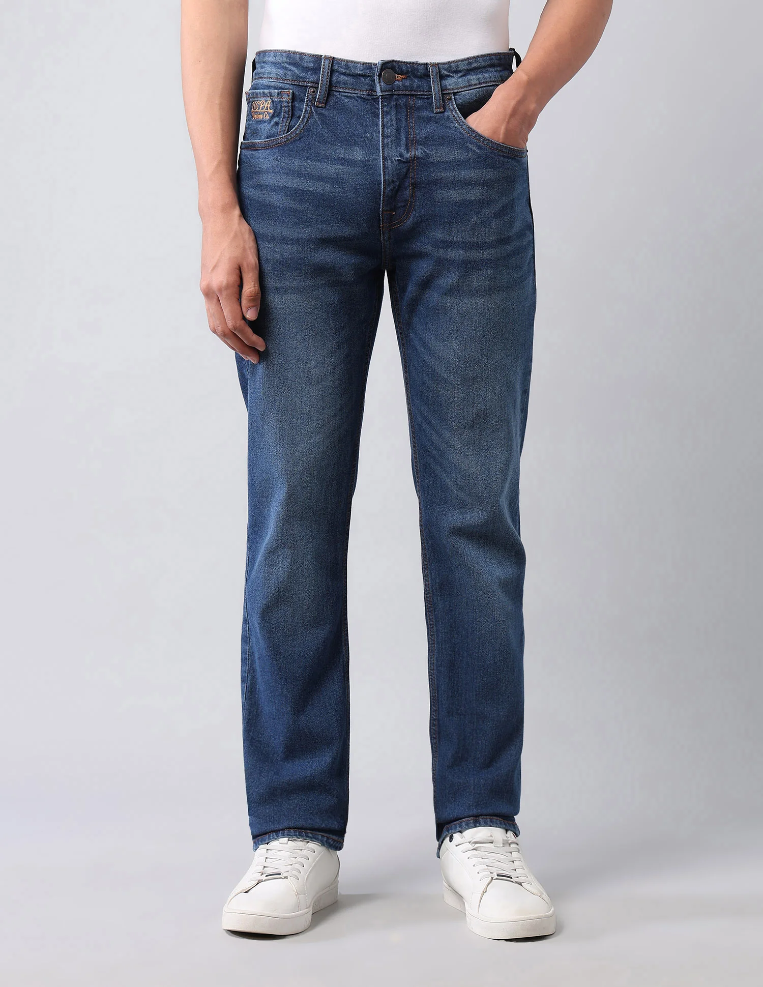 Harold Slim Straight Fit Blue Jeans - Image 6
