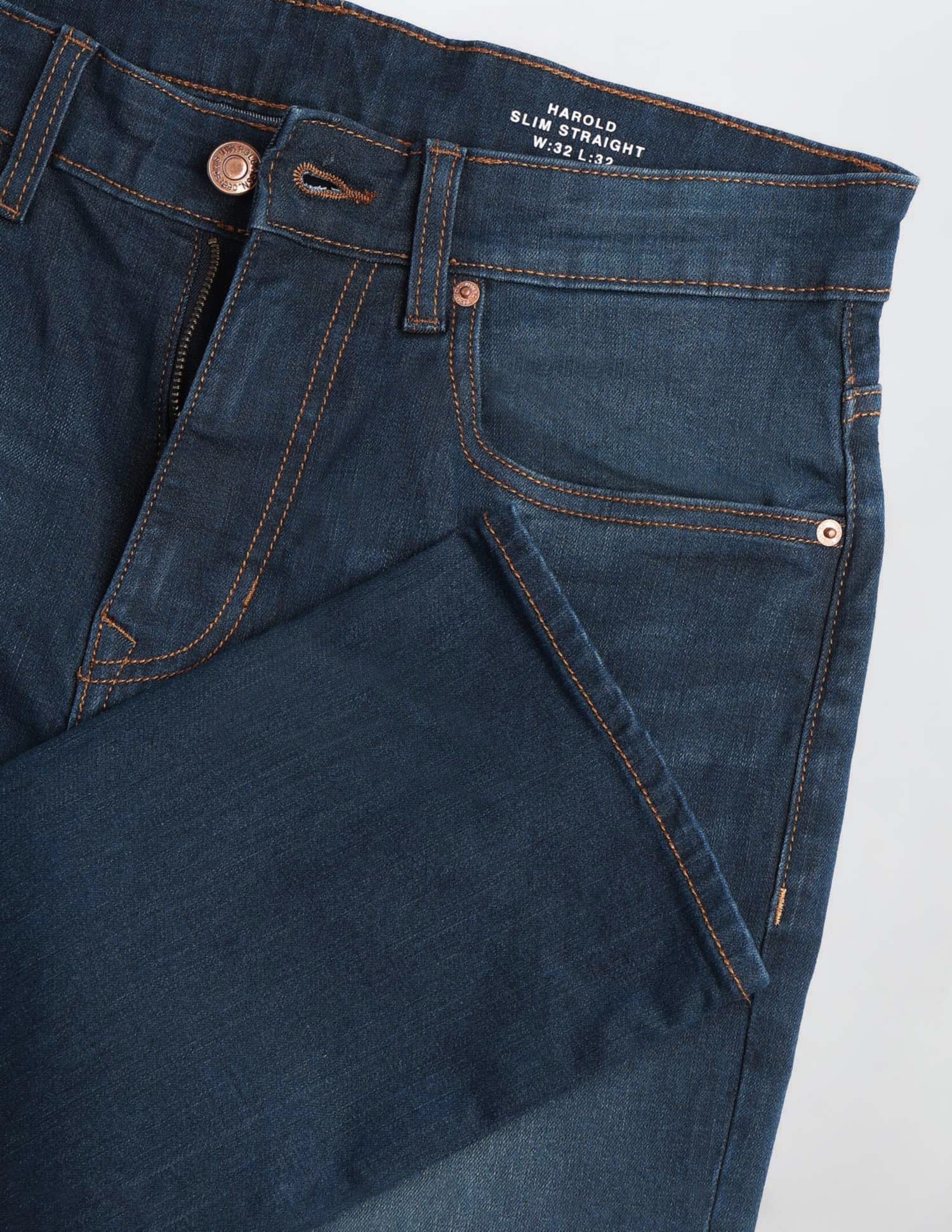 Harold Slim Straight Fit Blue Jeans - Image 2