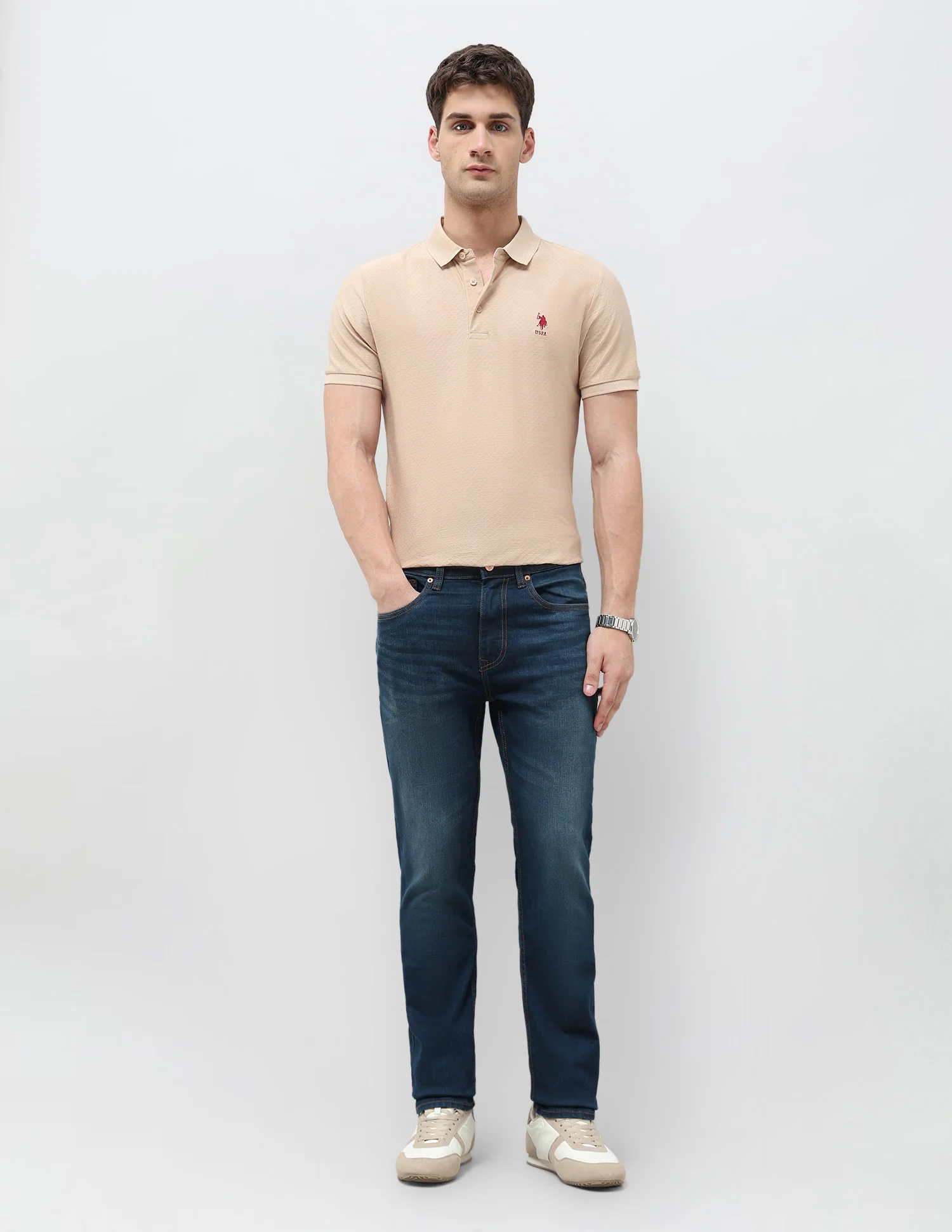 Harold Slim Straight Fit Blue Jeans - Image 3