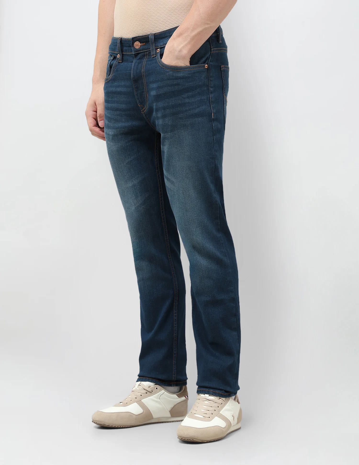 Harold Slim Straight Fit Blue Jeans - Image 4