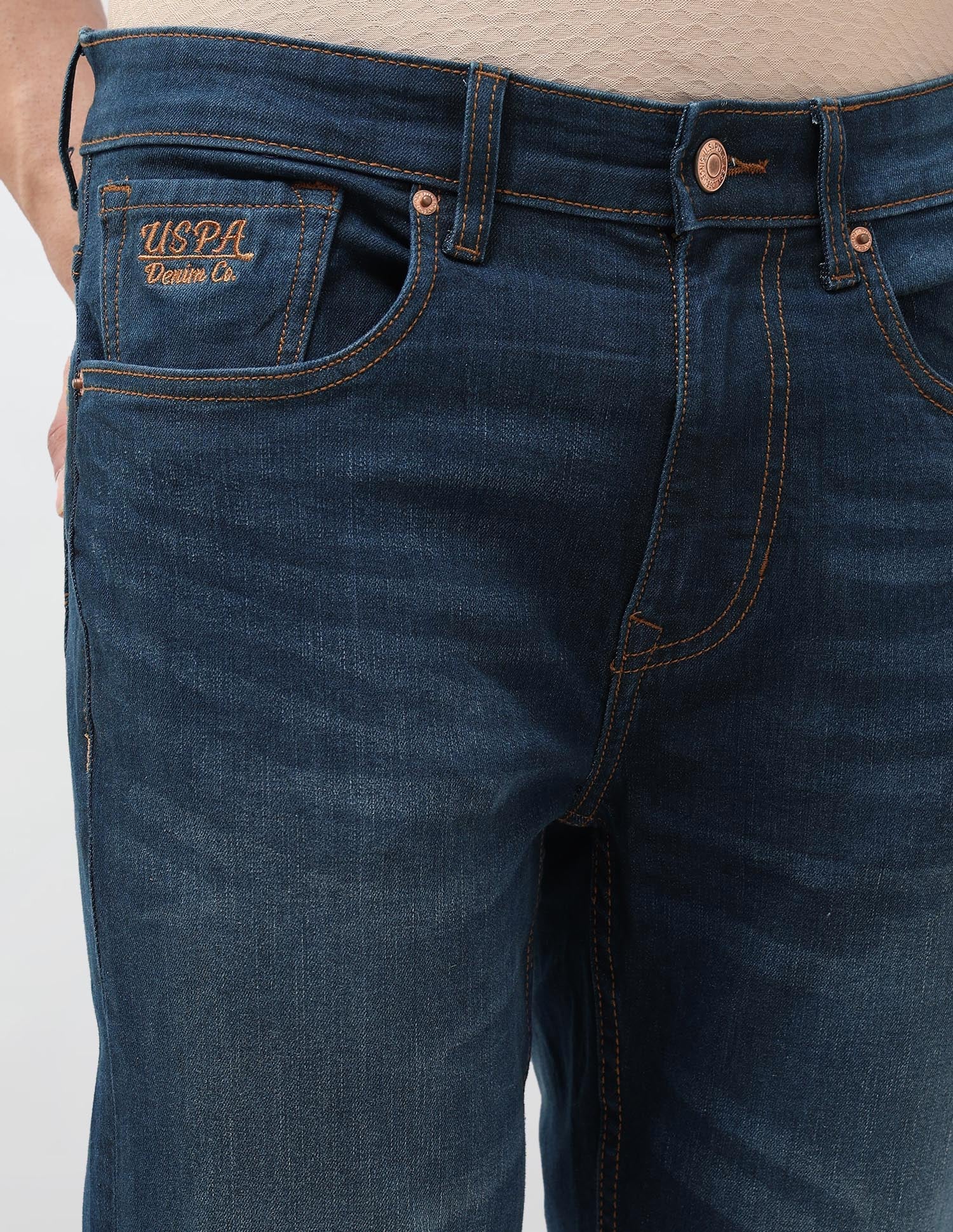 Harold Slim Straight Fit Blue Jeans - Image 7