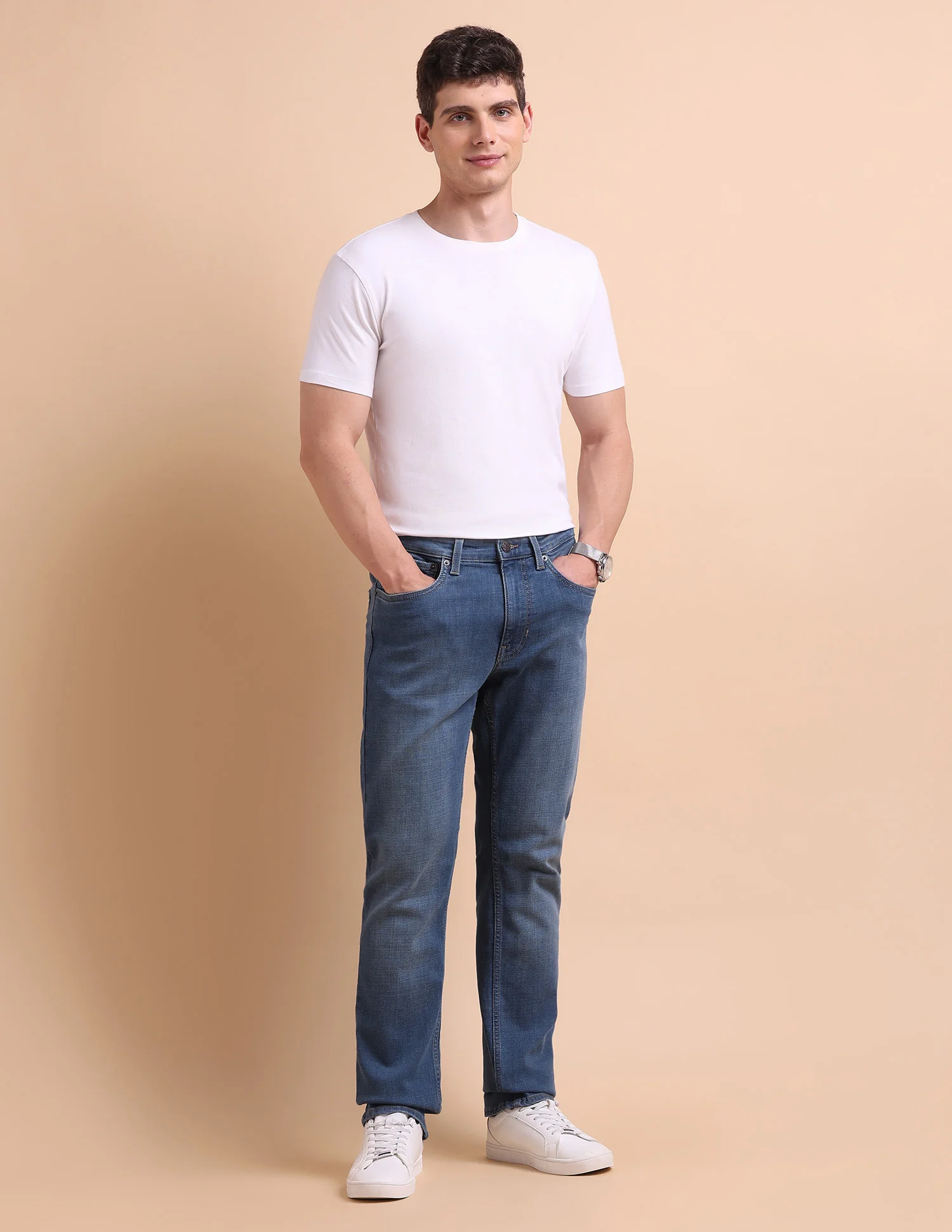 Harold Slim Straight Fit Blue Jeans - Image 3