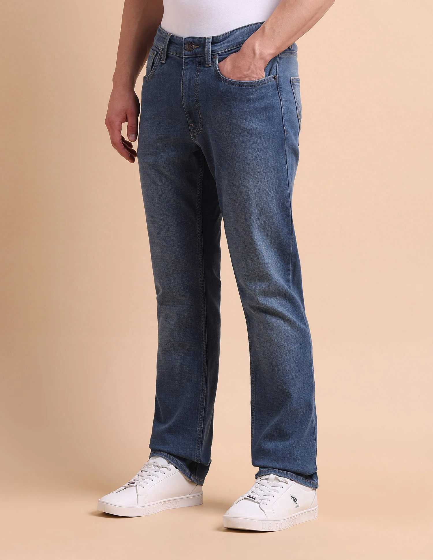 Harold Slim Straight Fit Blue Jeans - Image 4
