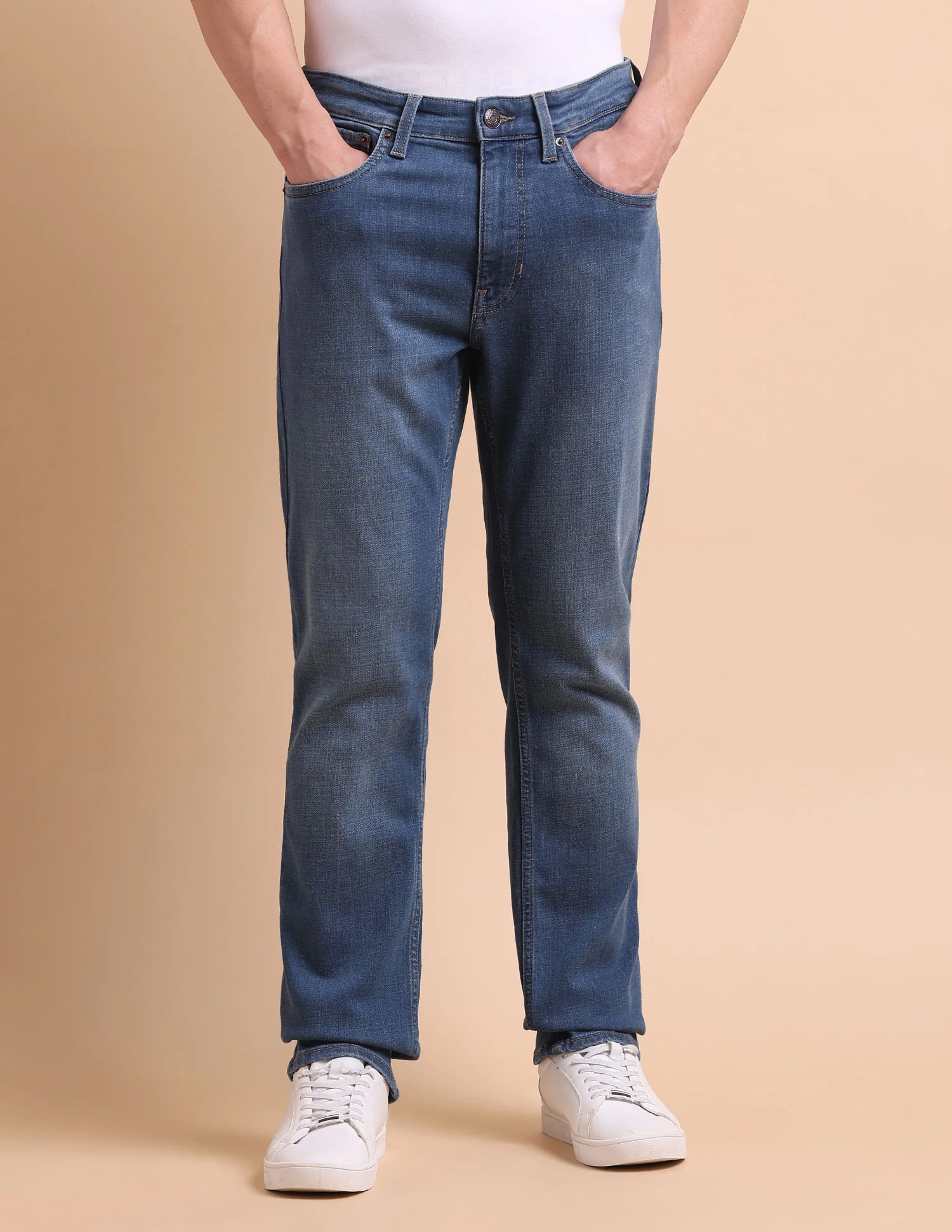 Harold Slim Straight Fit Blue Jeans - Image 6