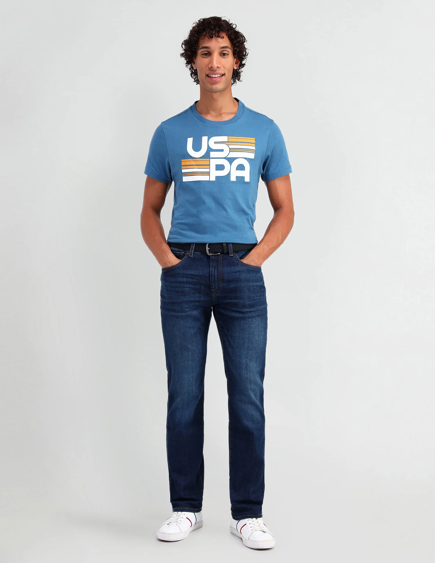 Harold Slim Straight Fit Blue Jeans - Image 4