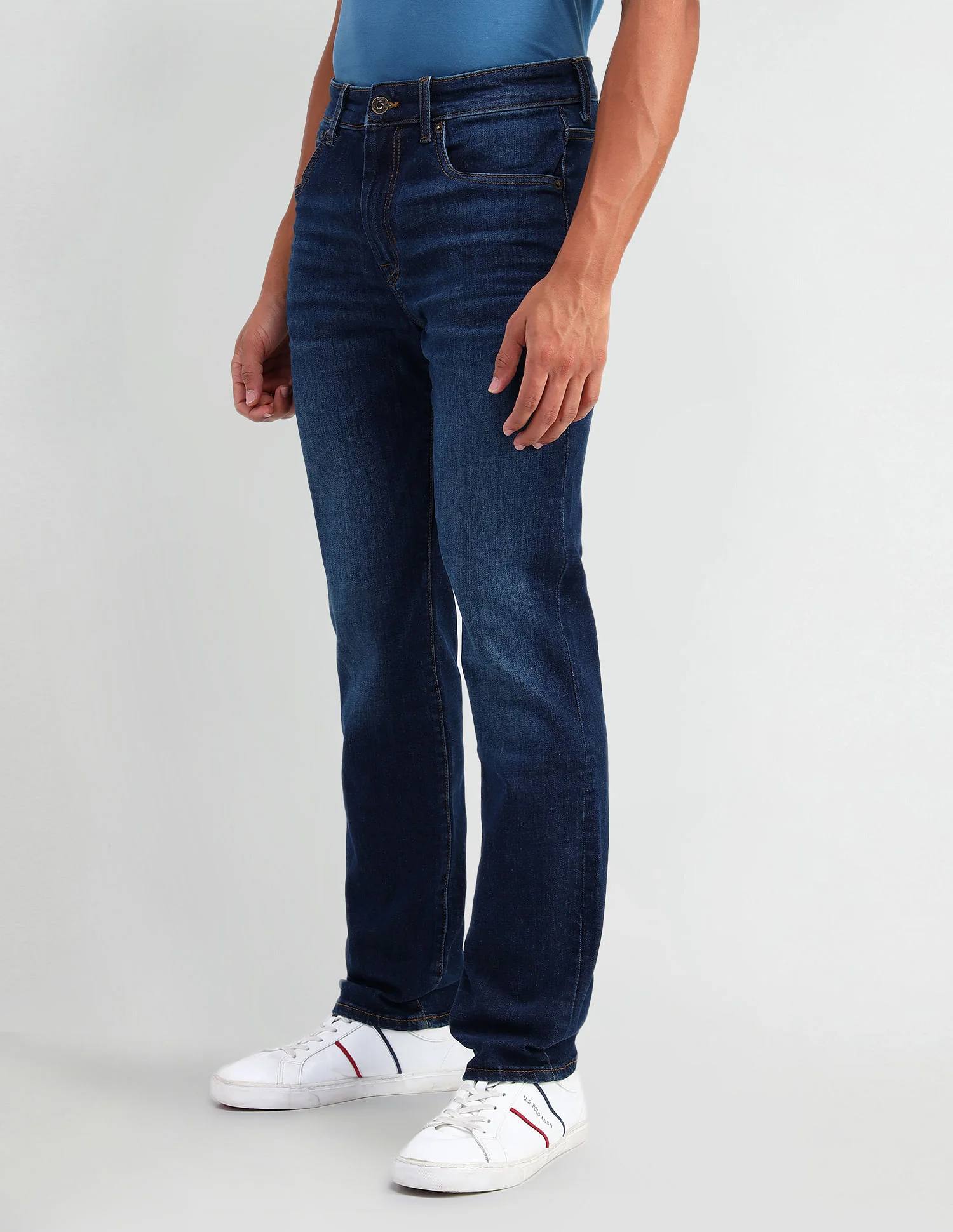Harold Slim Straight Fit Blue Jeans - Image 5