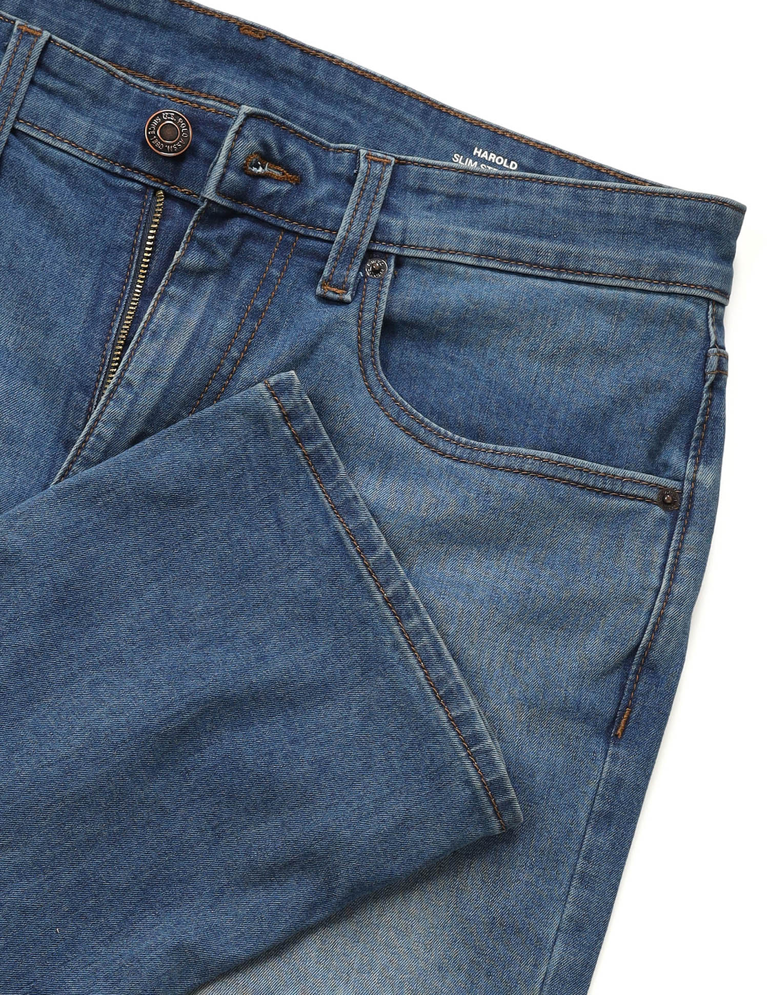 Harold Slim Straight Fit Blue Jeans - Image 2