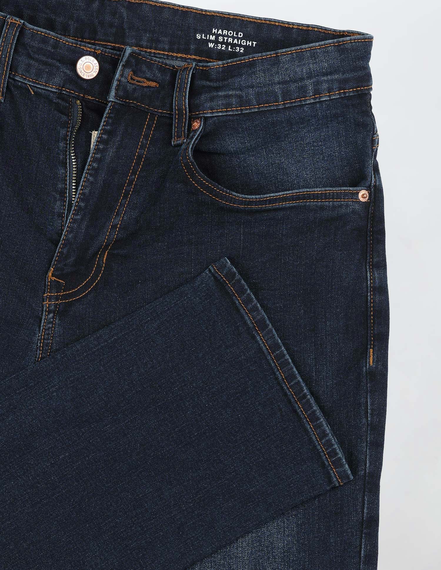 Harold Slim Straight Fit Blue Jeans - Image 2