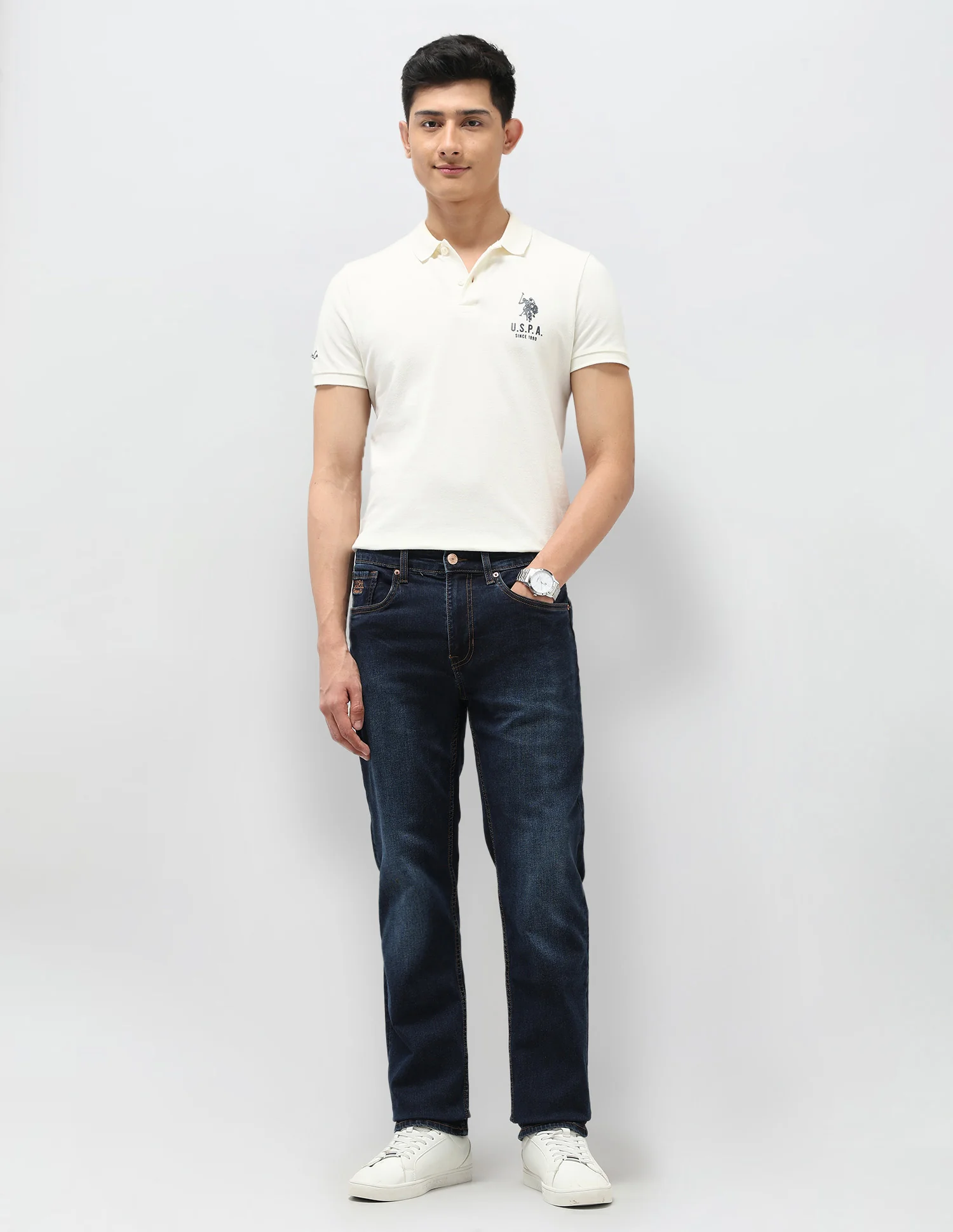 Harold Slim Straight Fit Blue Jeans - Image 3
