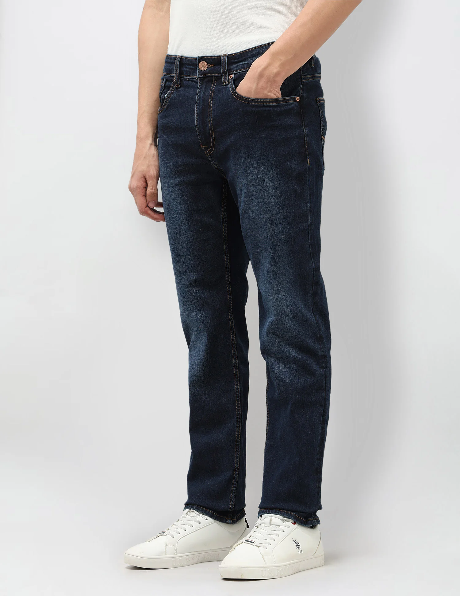 Harold Slim Straight Fit Blue Jeans - Image 4