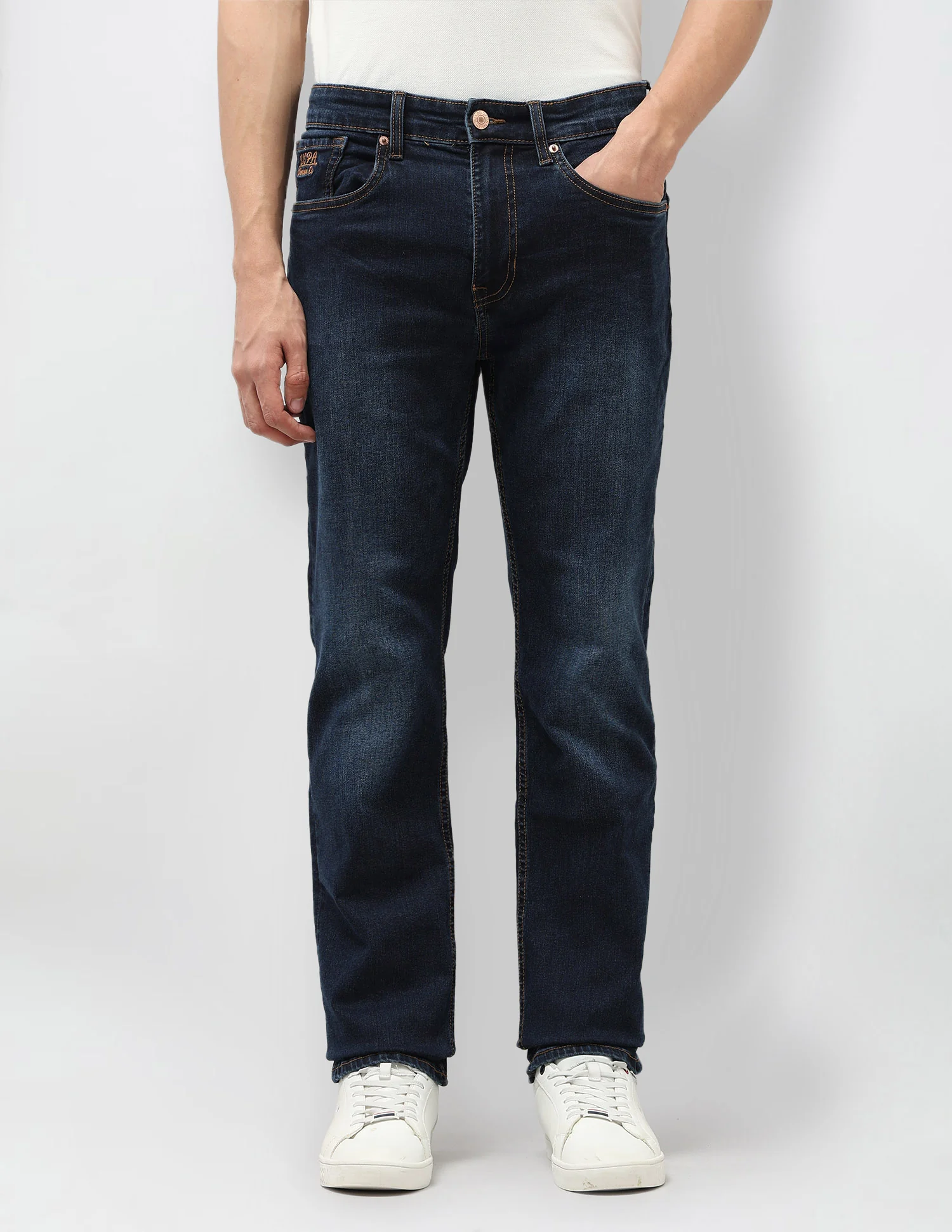 Harold Slim Straight Fit Blue Jeans - Image 6