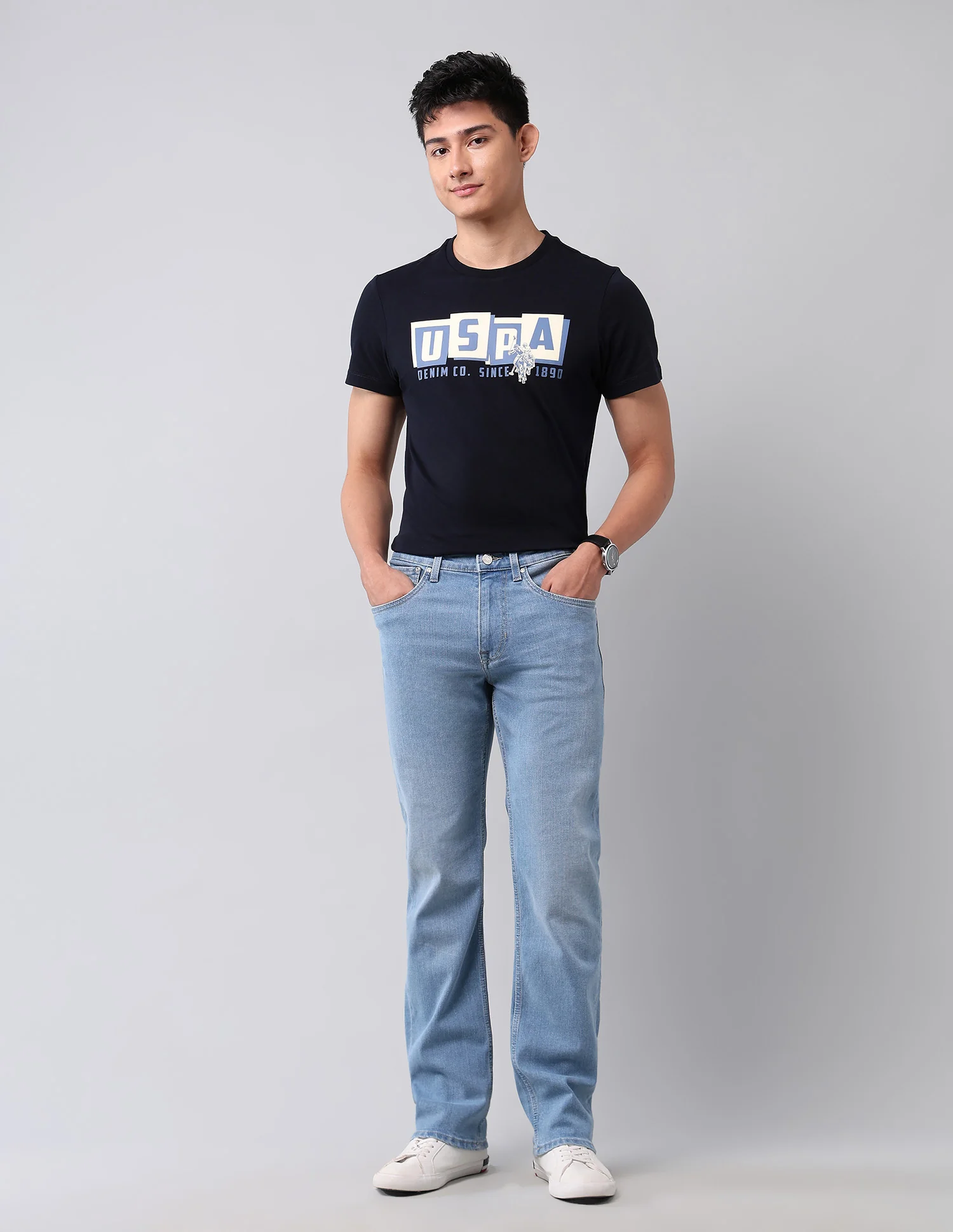 Harold Slim Straight Fit Blue Jeans - Image 3