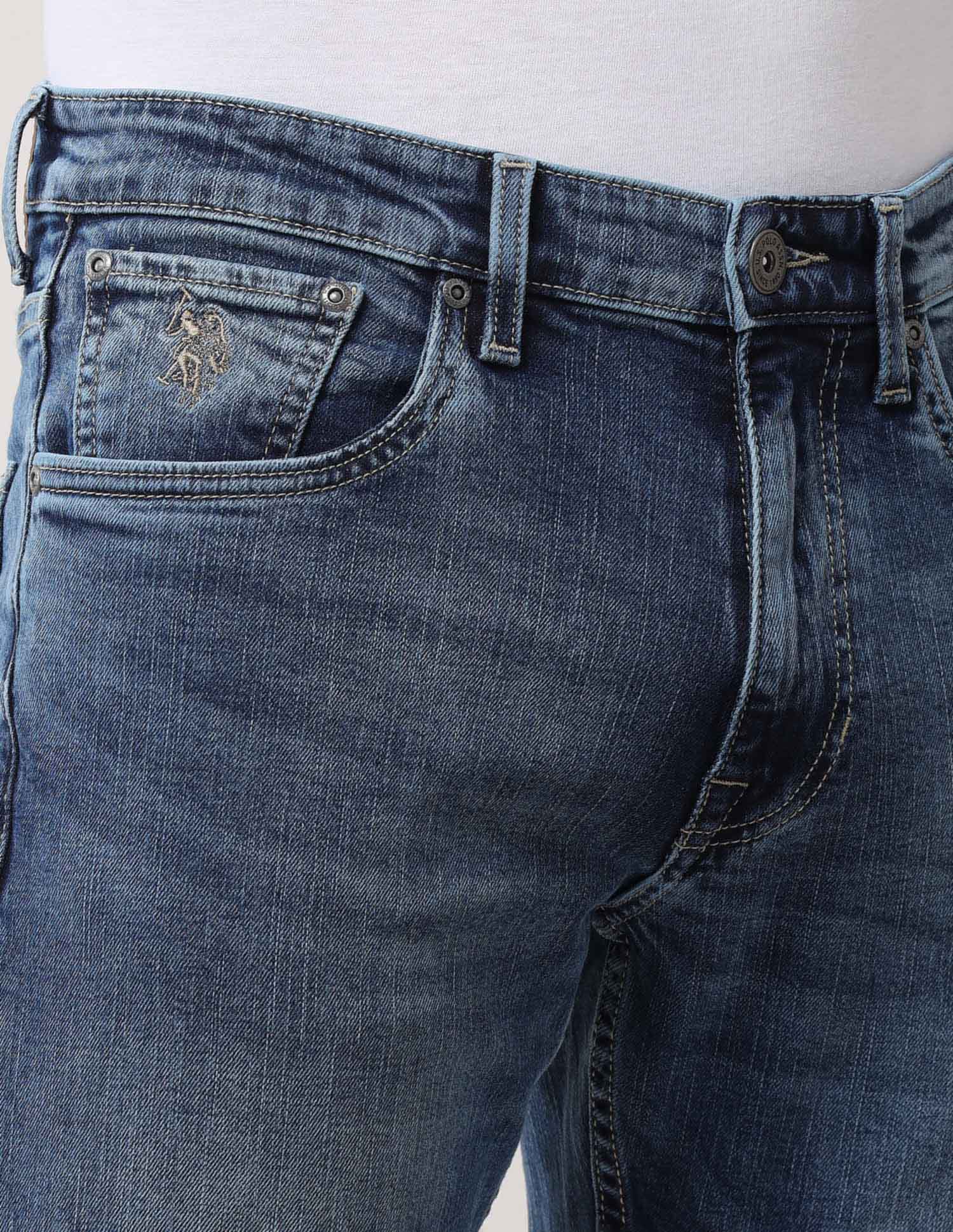 Harold Slim Straight Fit Blue Jeans - Image 7