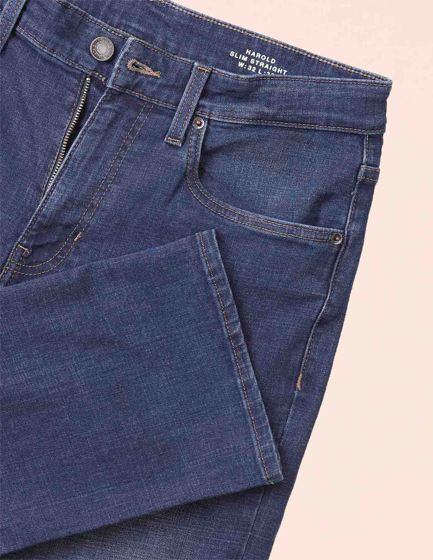 Harold Slim Straight Fit Blue Jeans - Image 2
