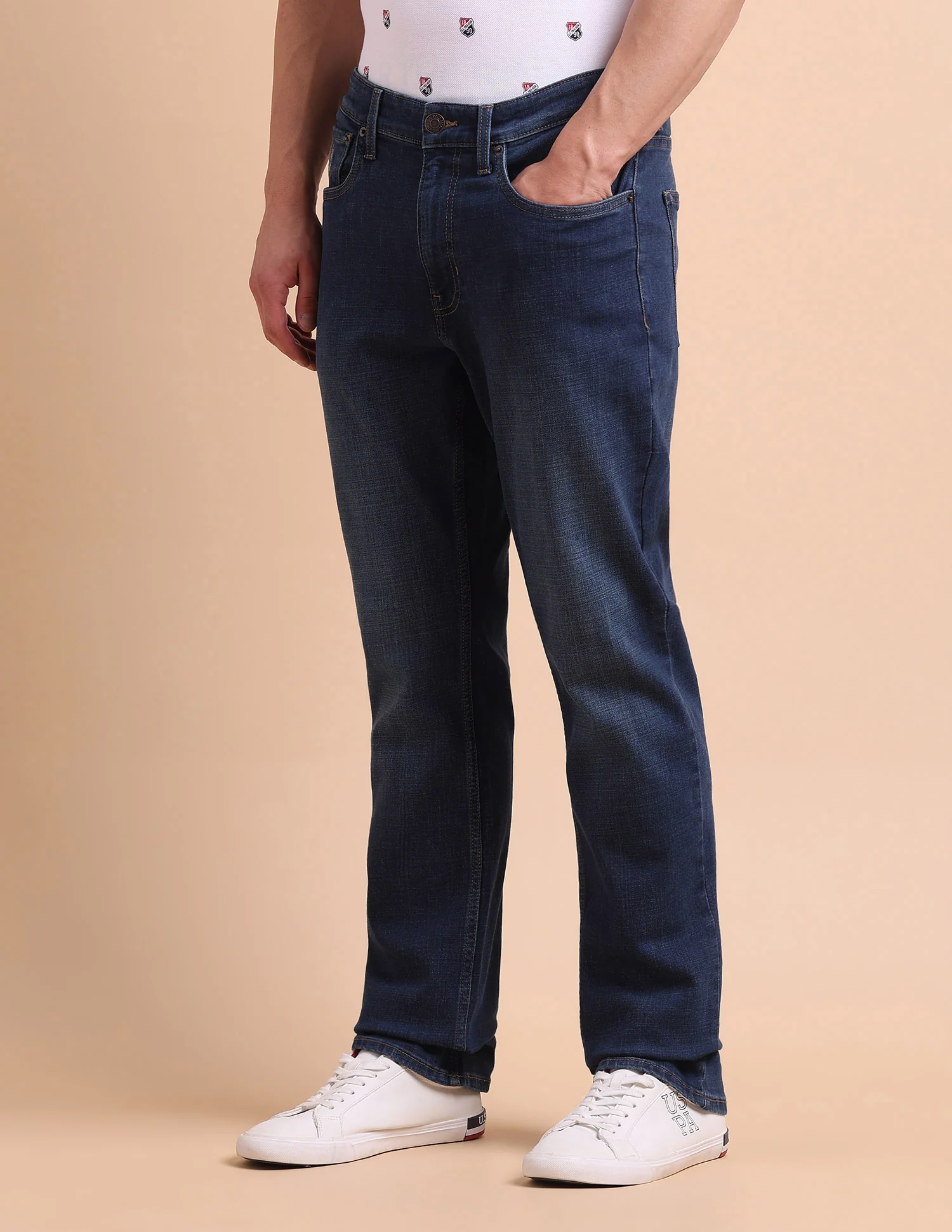 Harold Slim Straight Fit Blue Jeans - Image 4