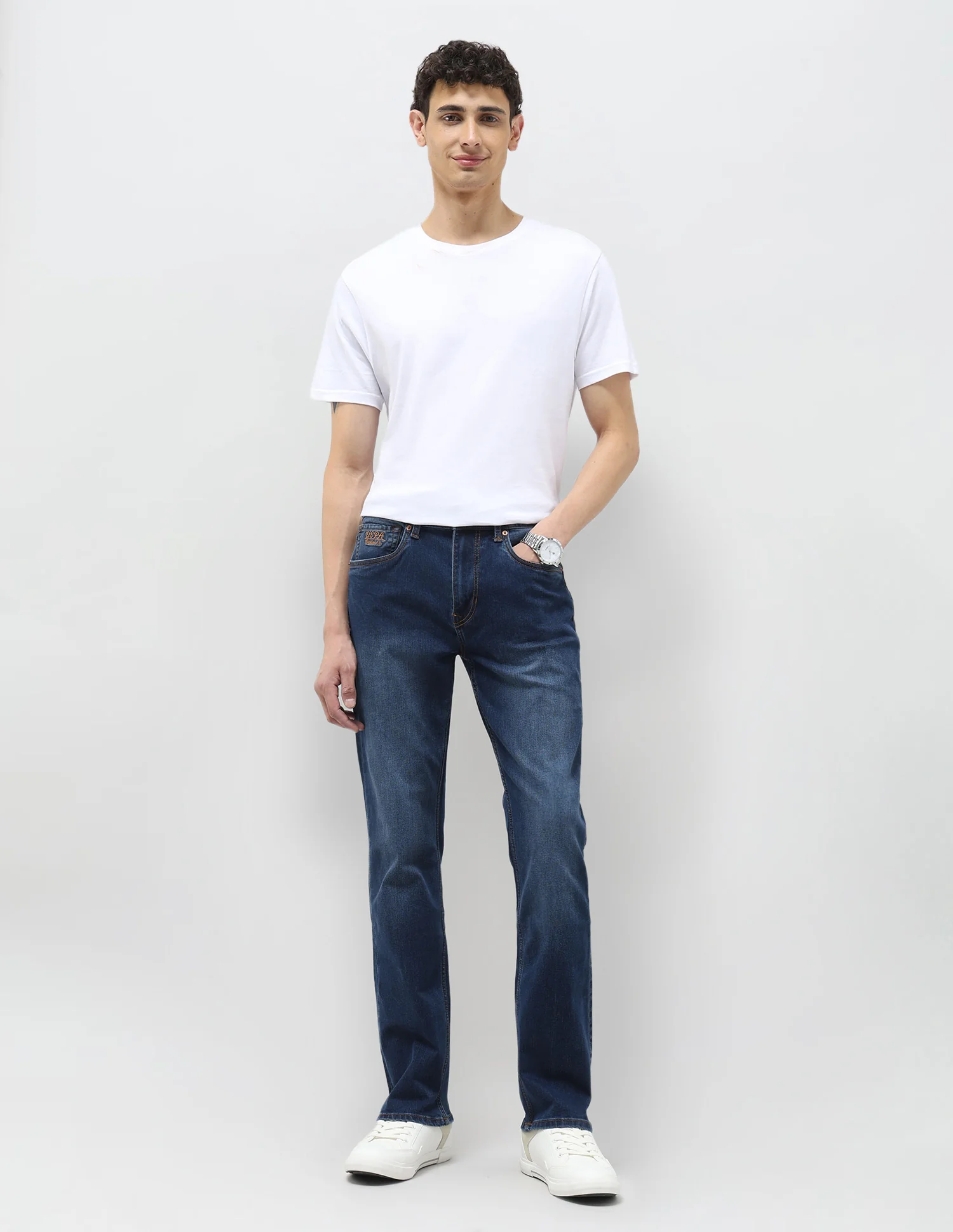 Harold Slim Straight Fit Blue Jeans - Image 3