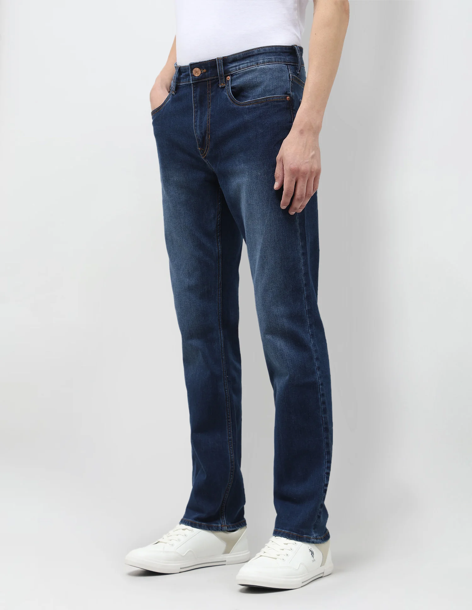 Harold Slim Straight Fit Blue Jeans - Image 4