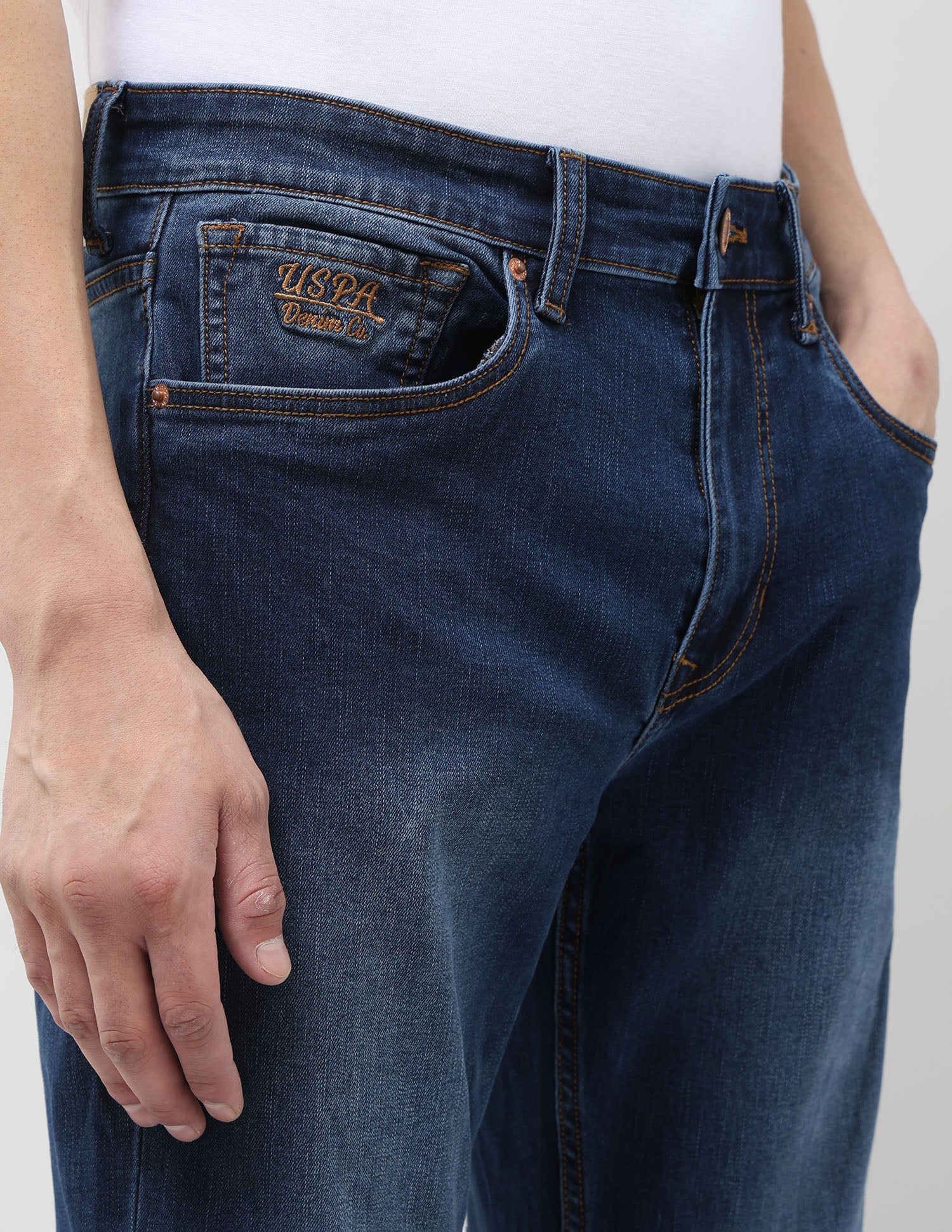 Harold Slim Straight Fit Blue Jeans - Image 7