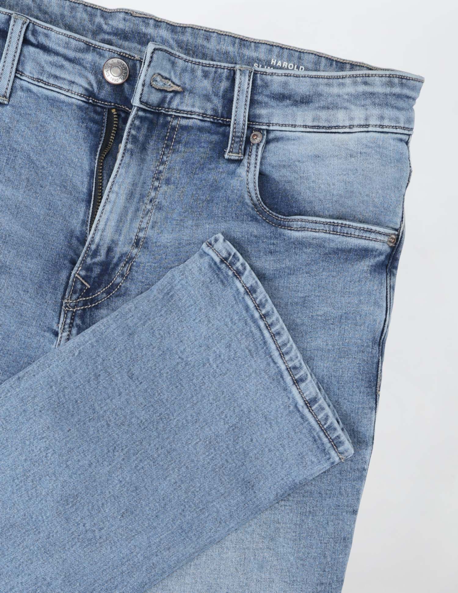 Harold Slim Straight Fit Blue Jeans - Image 2