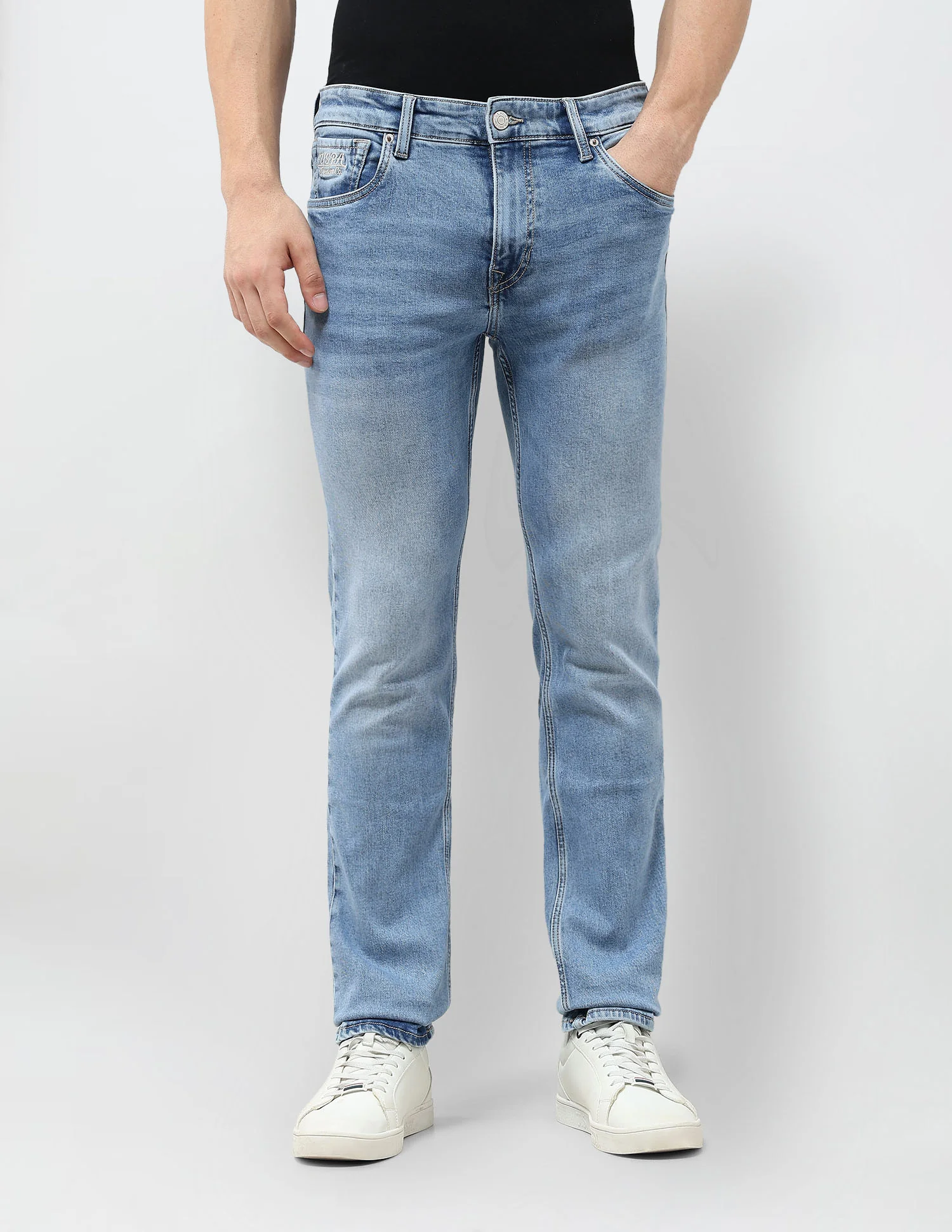 Harold Slim Straight Fit Blue Jeans - Image 6