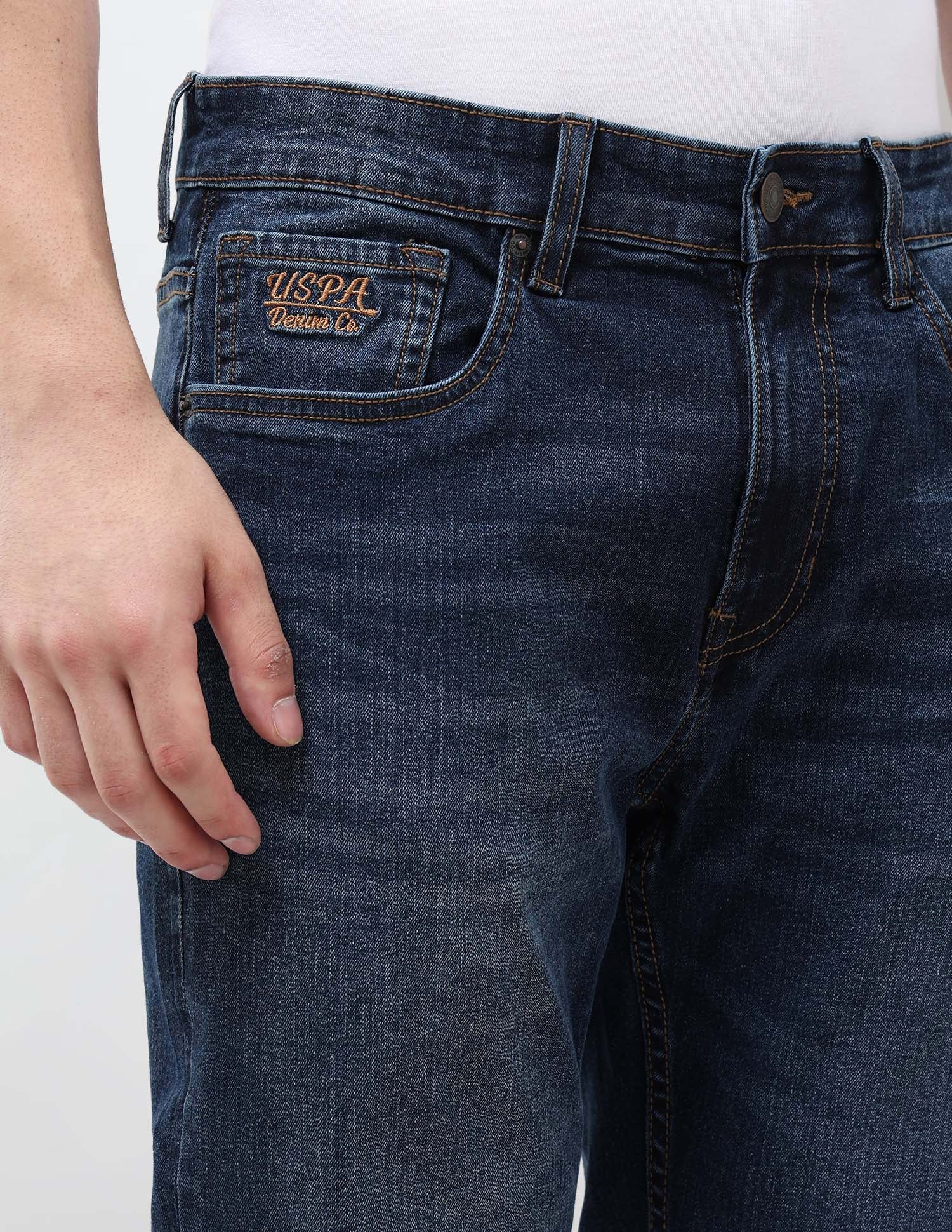 Harold Slim Straight Fit Blue Jeans - Image 7