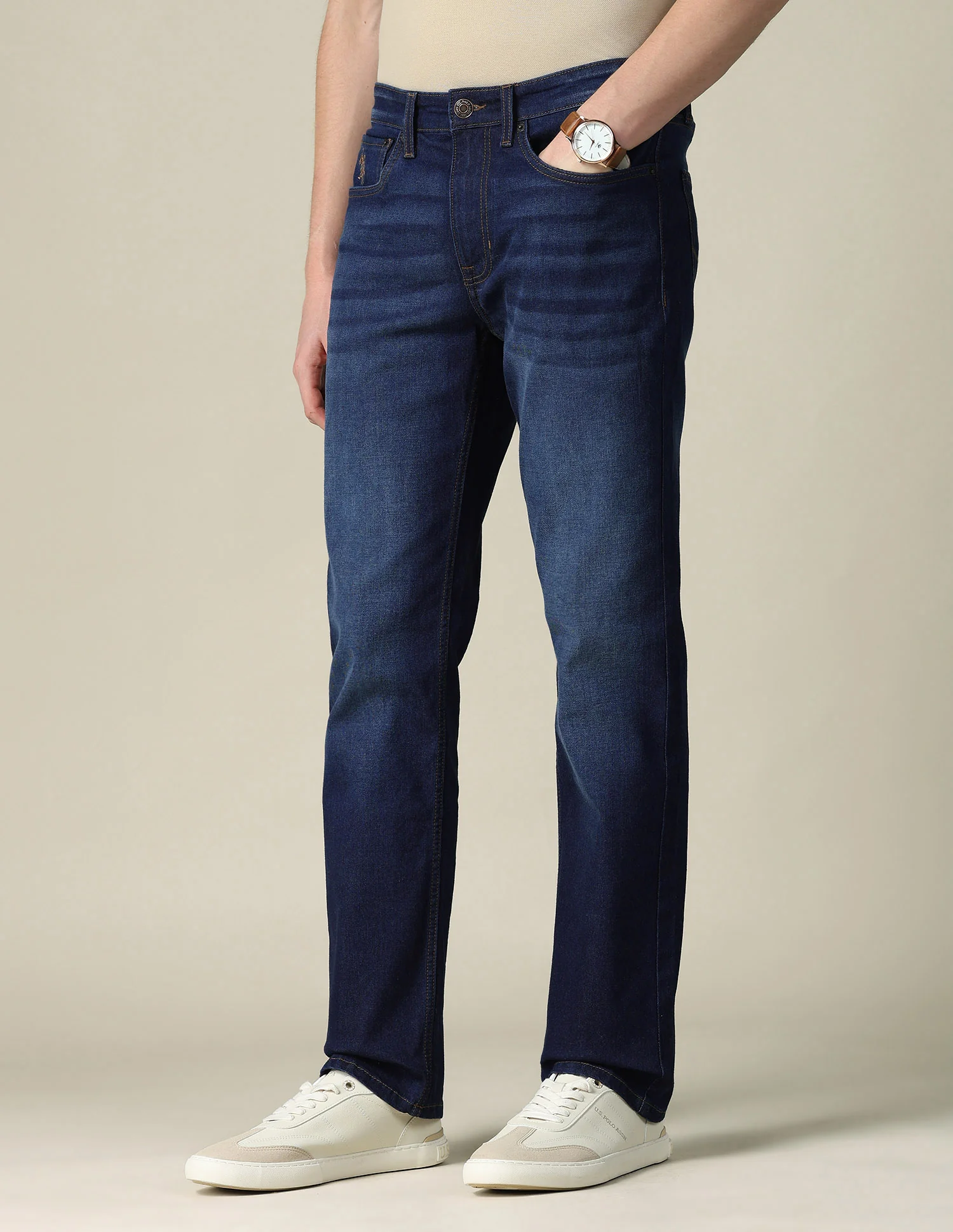 Harold Slim Straight Fit Blue Jeans - Image 4