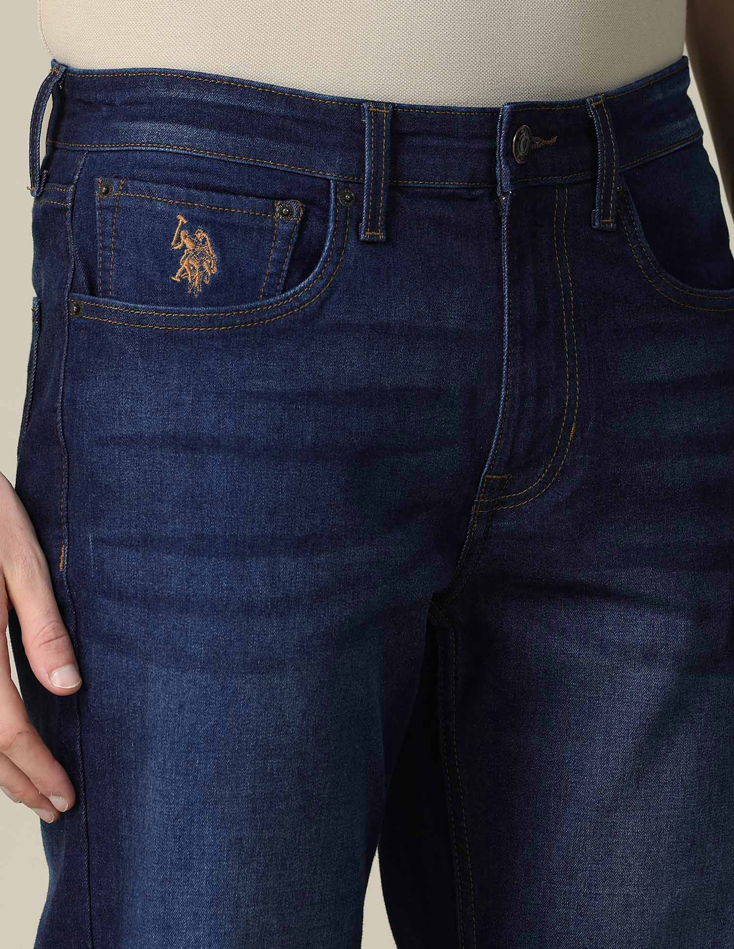 Harold Slim Straight Fit Blue Jeans - Image 7