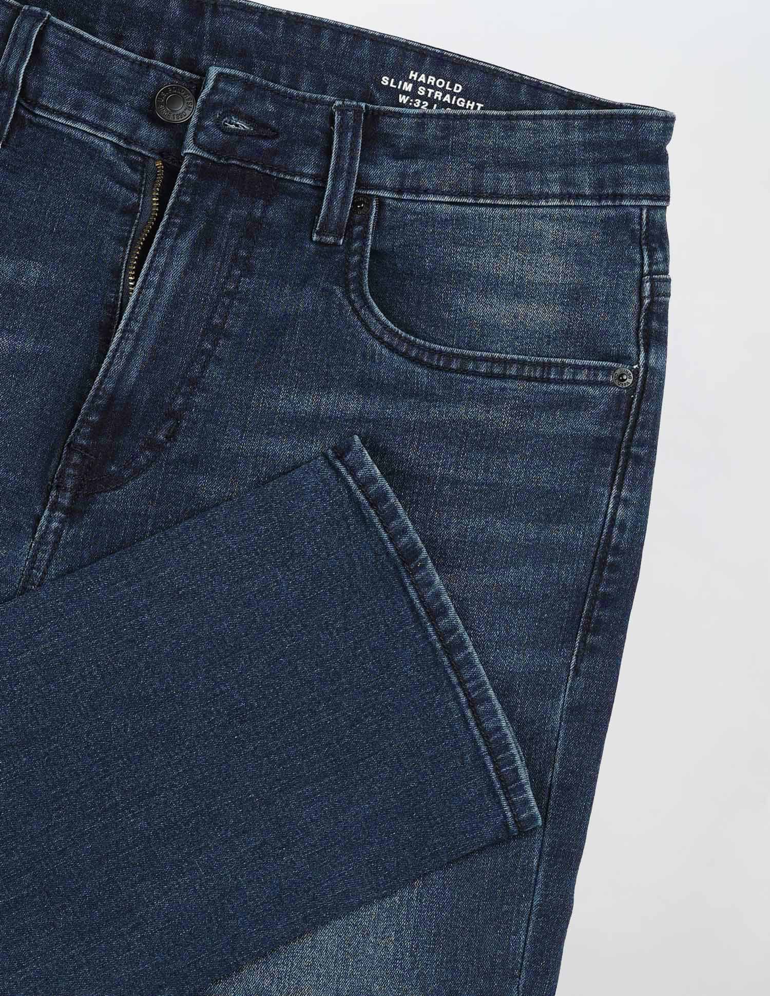 Harold Slim Straight Fit Blue Jeans - Image 2