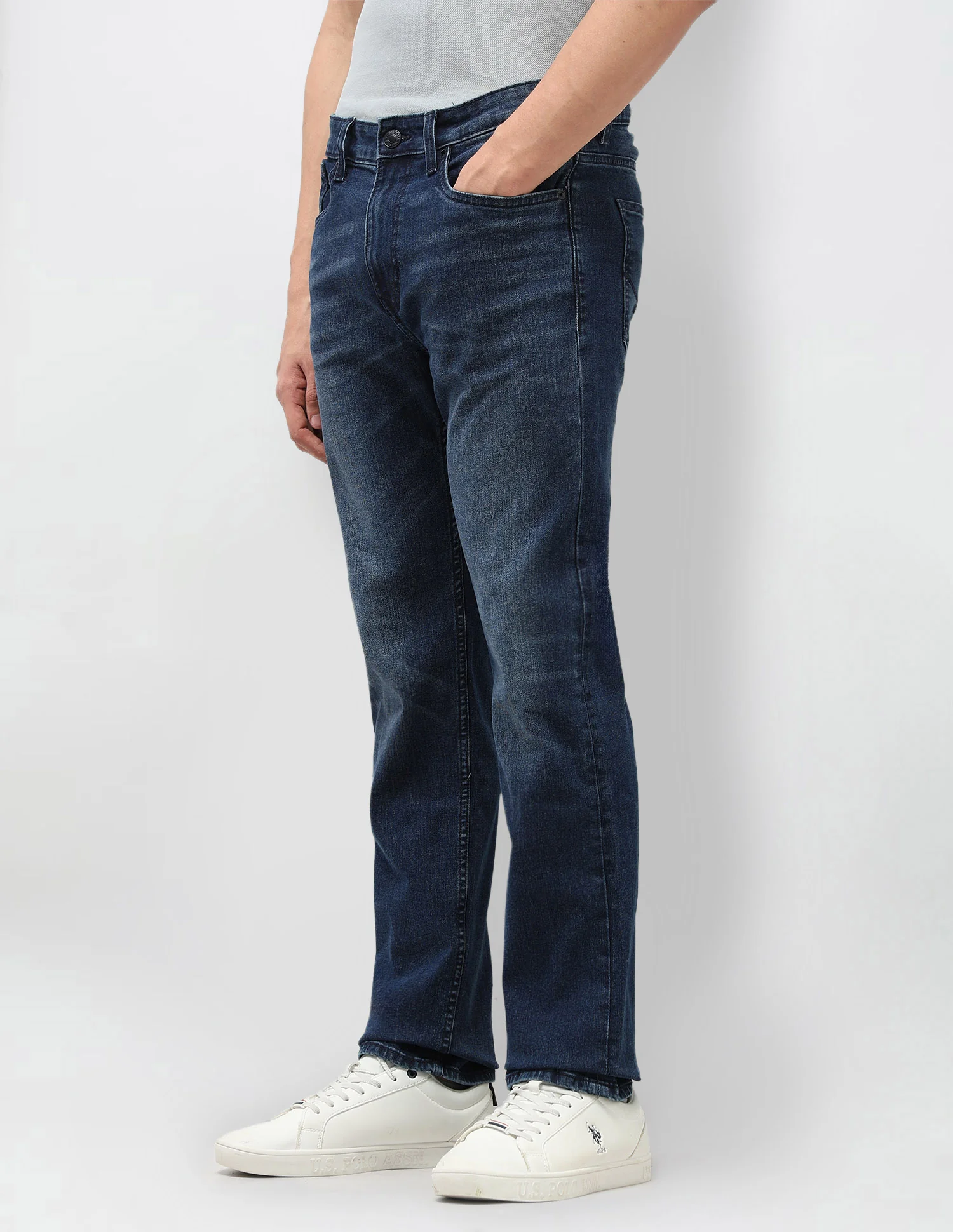 Harold Slim Straight Fit Blue Jeans - Image 4